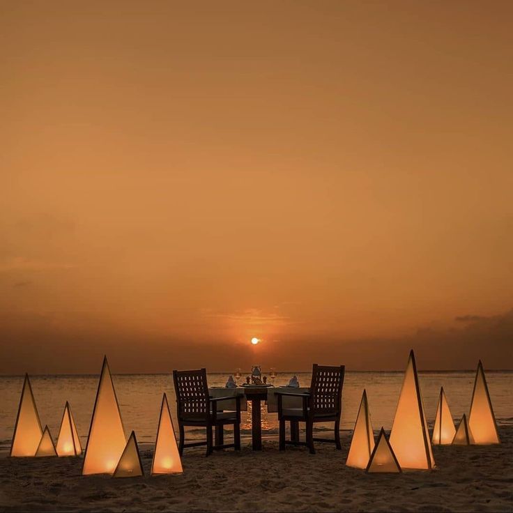 Dining On The Beach At Night In The Maldives Ocean Wallpapers