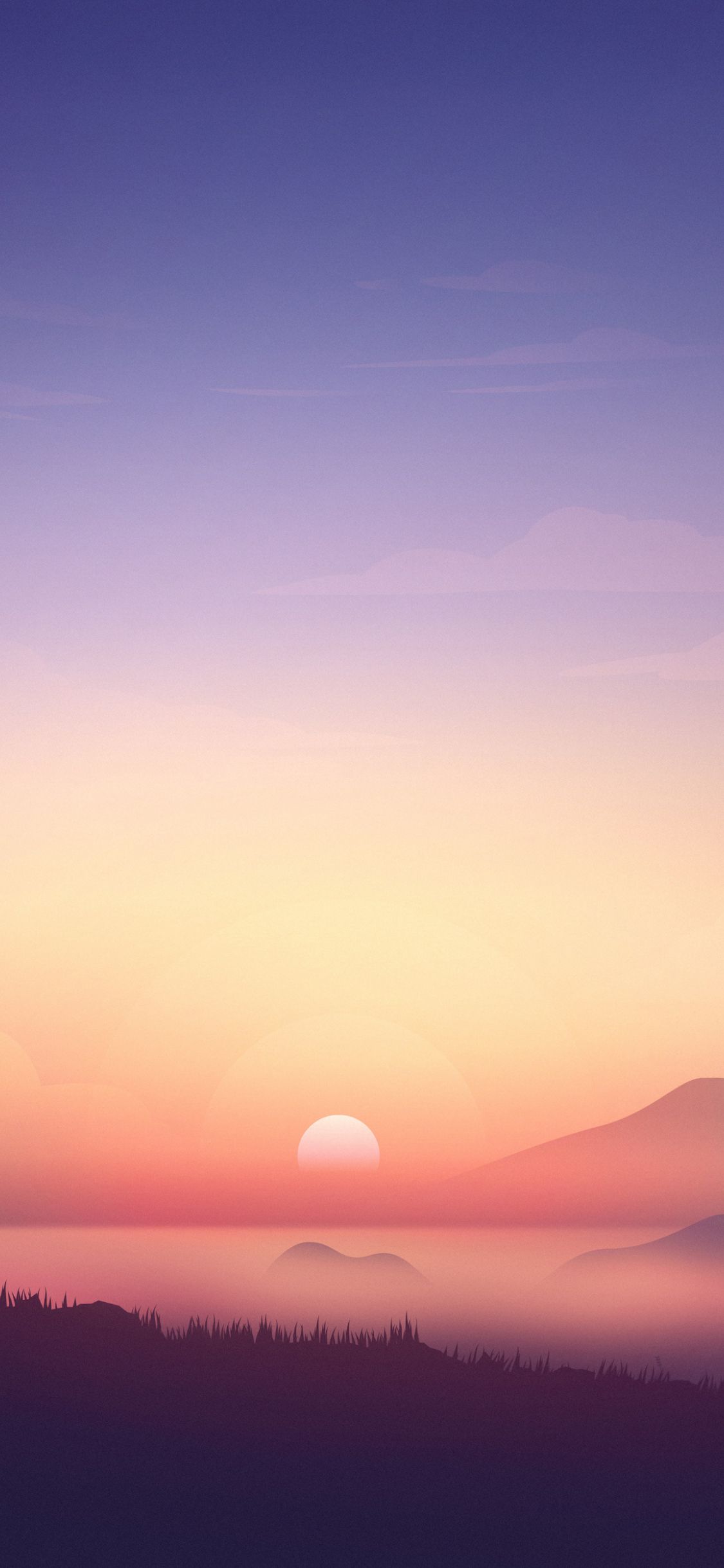 Dinosaurs In Gradient Sunrise Wallpapers