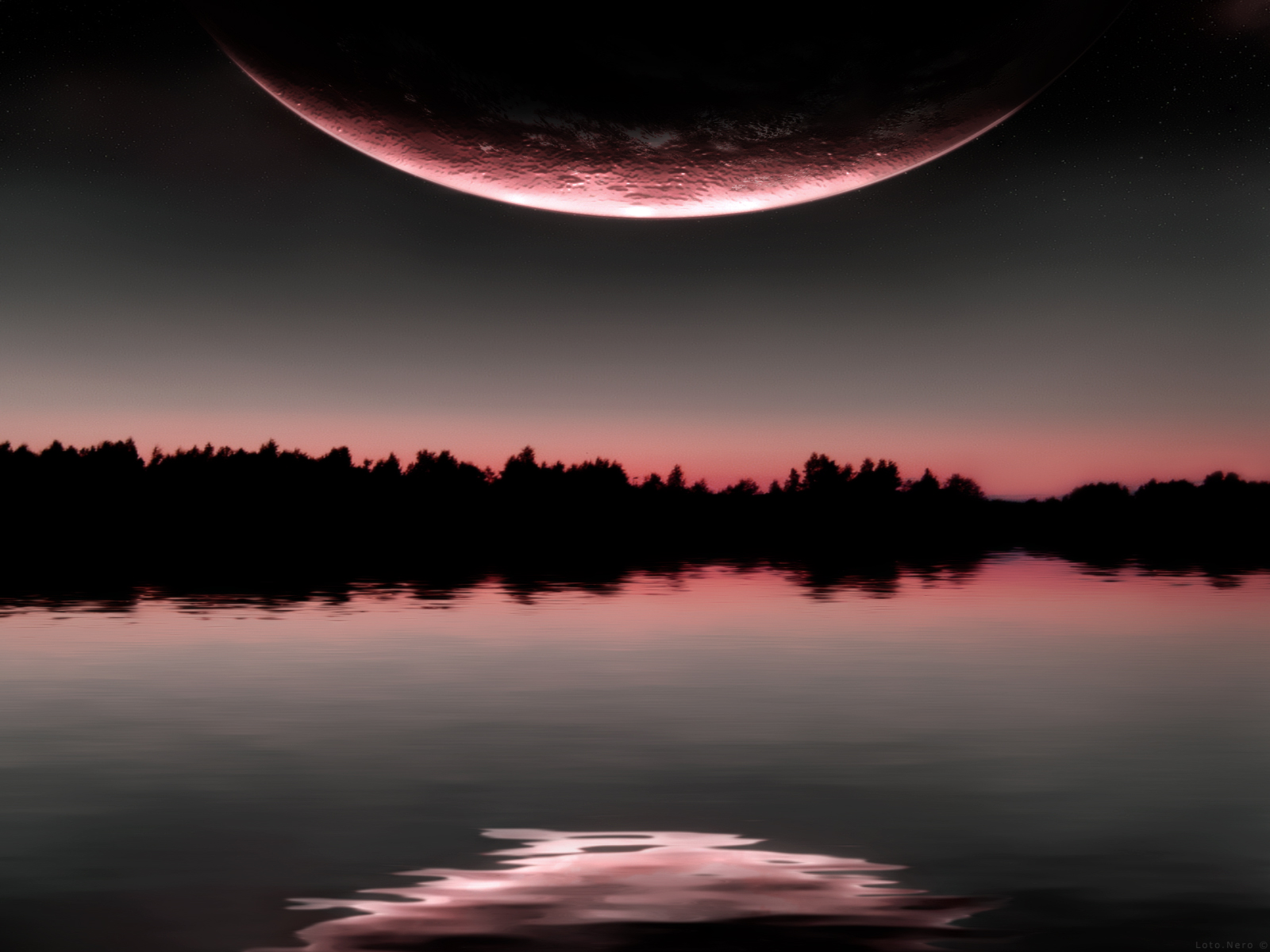 Distorted Moon Reflection Wallpapers