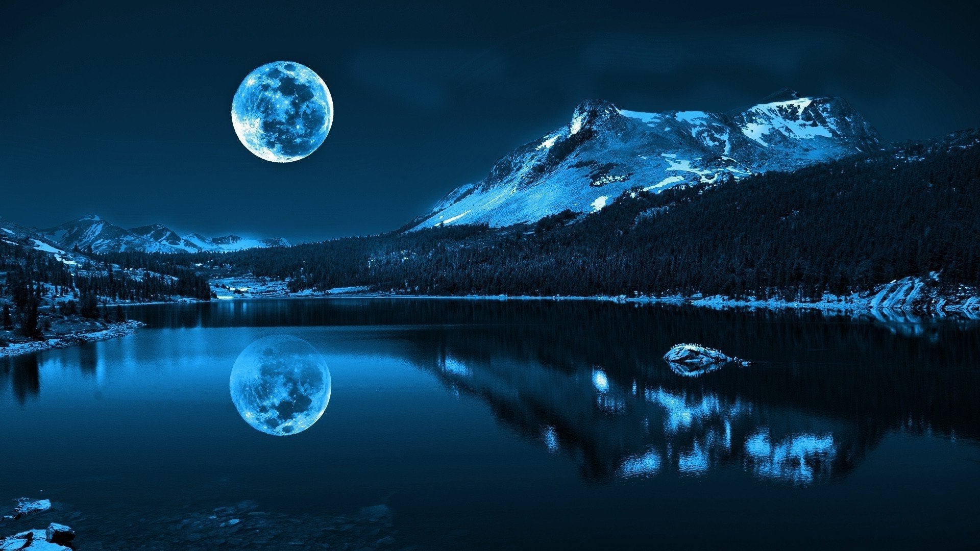 Distorted Moon Reflection Wallpapers