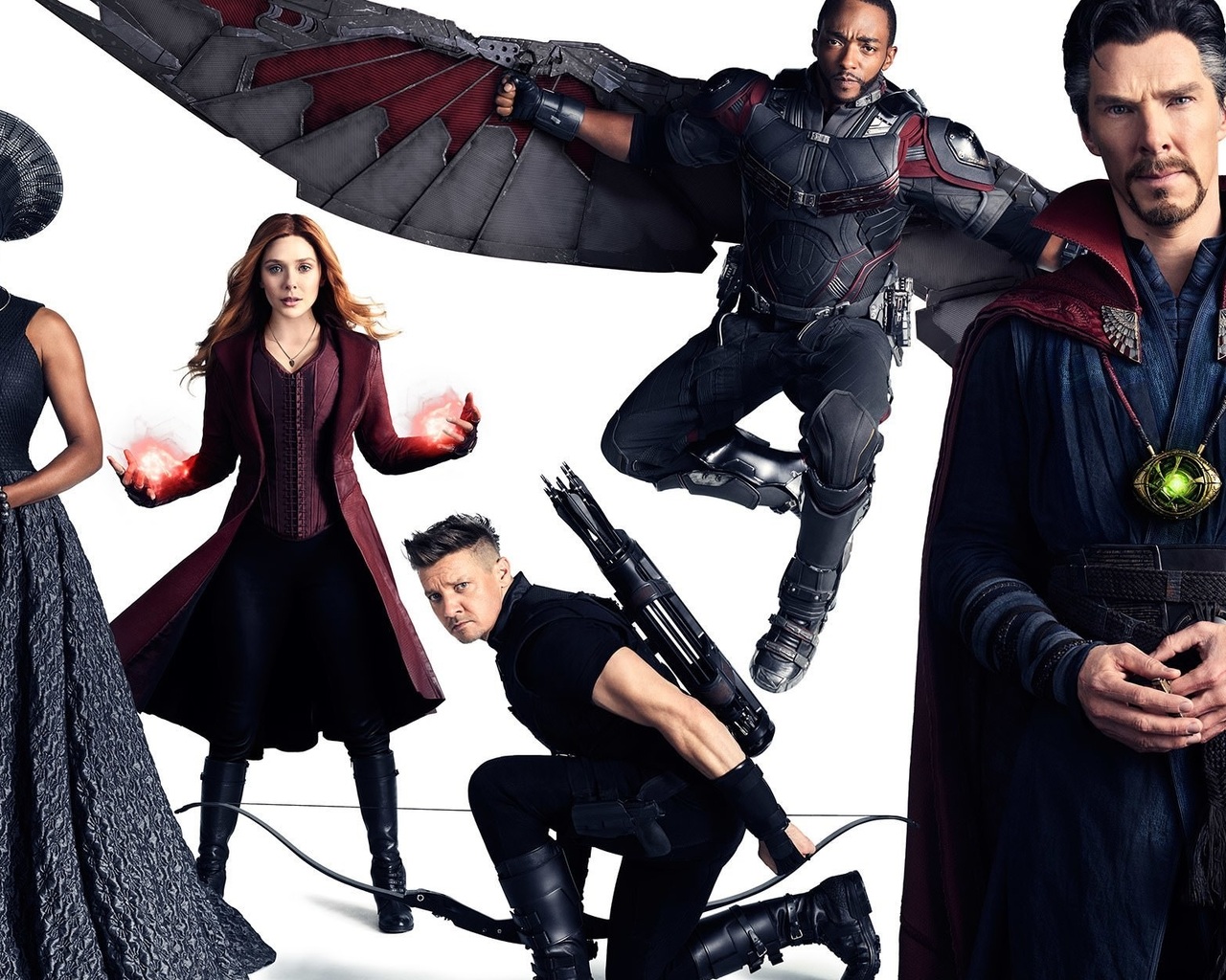 Doctor Strange, Falcon, Scarlet Witch And Hawkeye In Avengers Infinity War Wallpapers