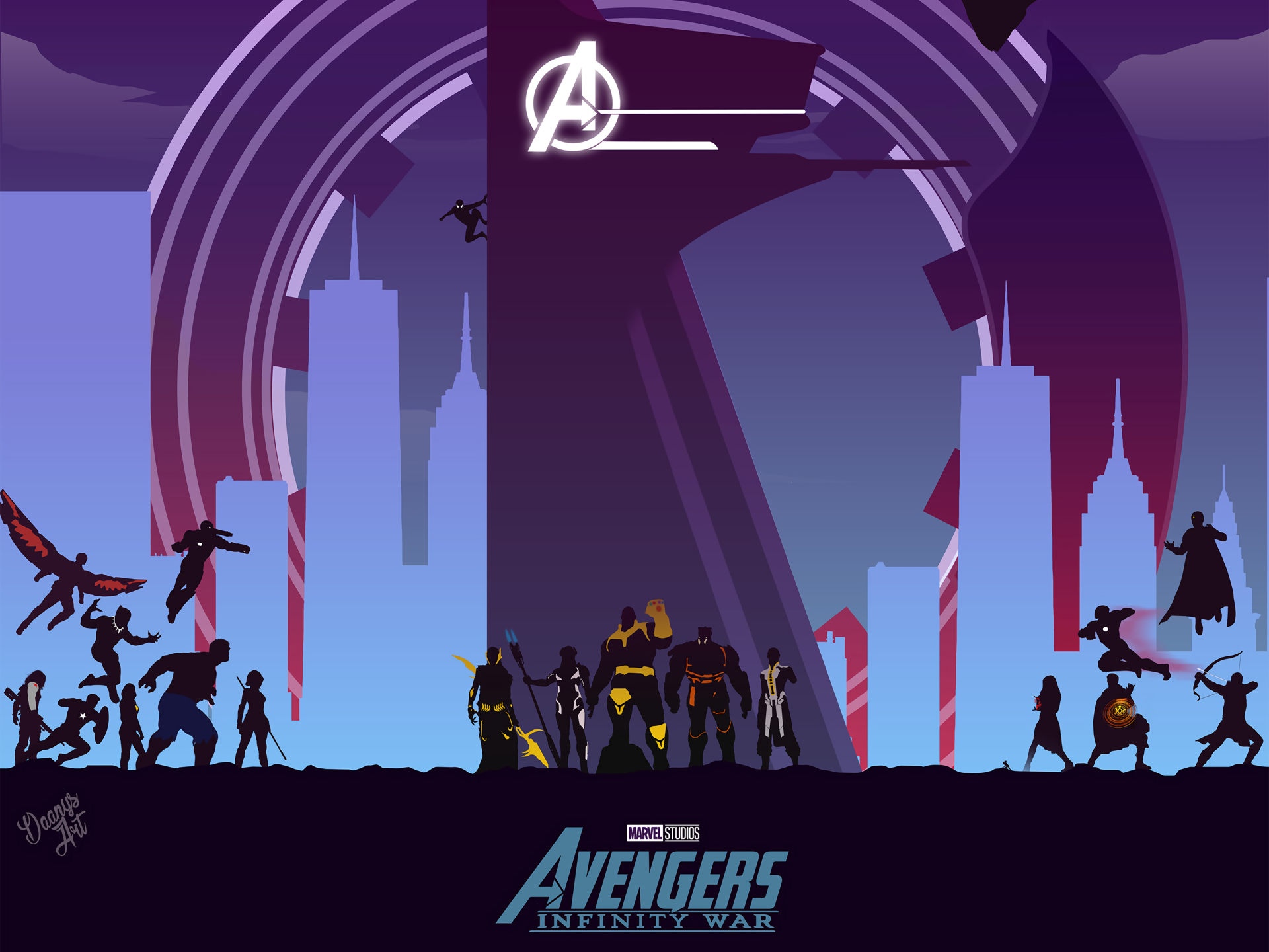 Doctor Strange, Falcon, Scarlet Witch And Hawkeye In Avengers Infinity War Wallpapers