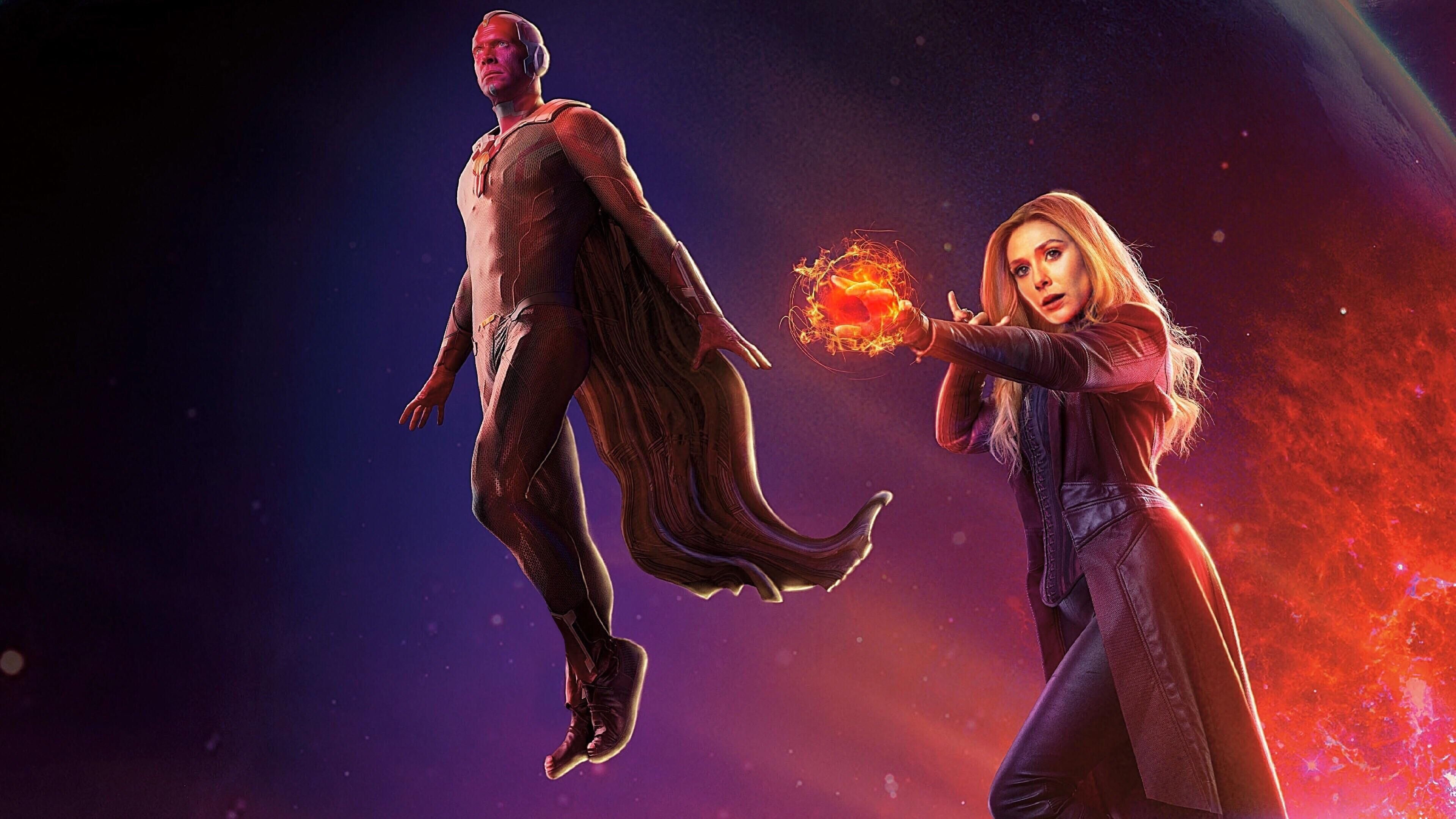 Doctor Strange, Falcon, Scarlet Witch And Hawkeye In Avengers Infinity War Wallpapers