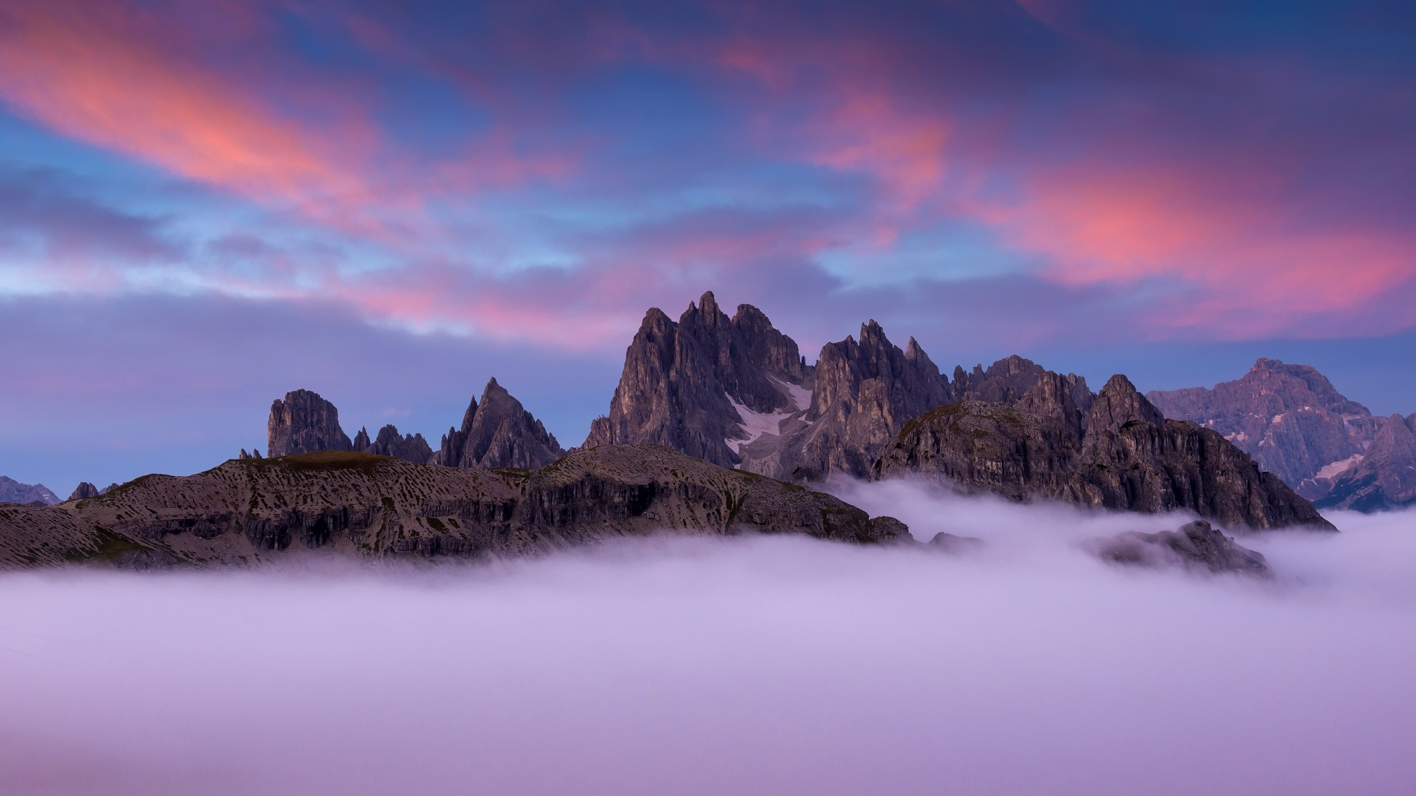 Dolomites Italy Fogy Mountains Wallpapers