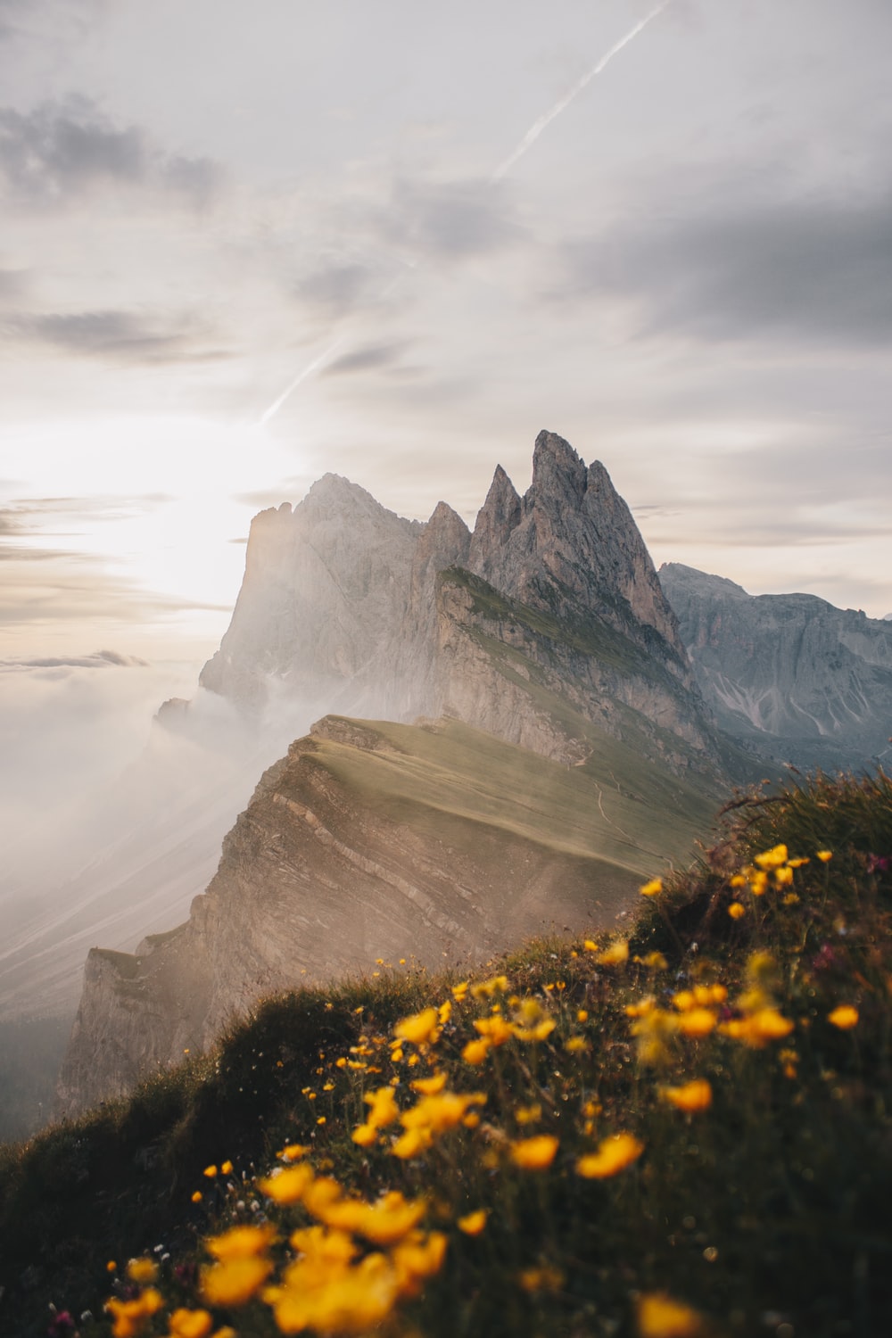 Dolomites Italy Fogy Mountains Wallpapers