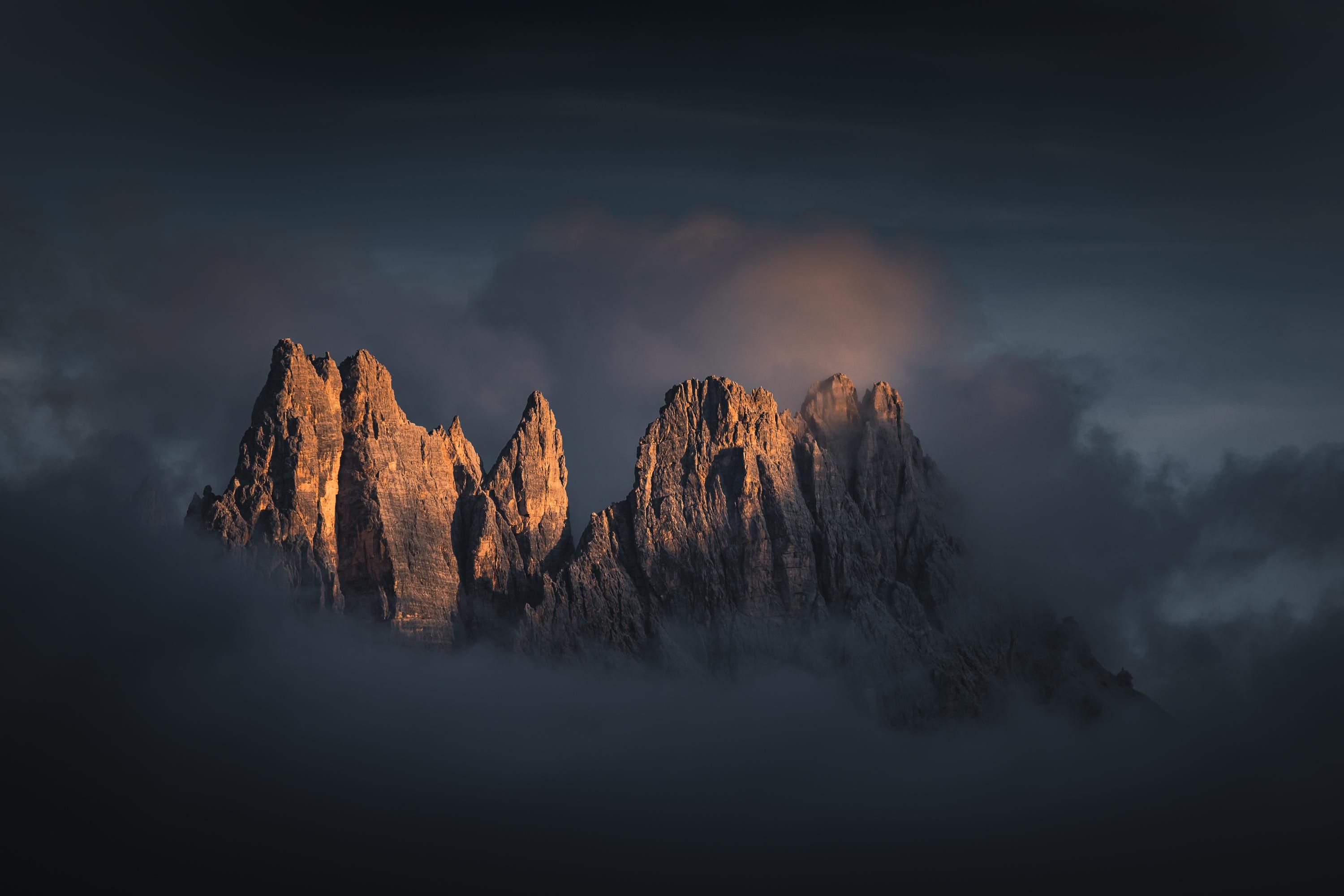 Dolomites Italy Fogy Mountains Wallpapers