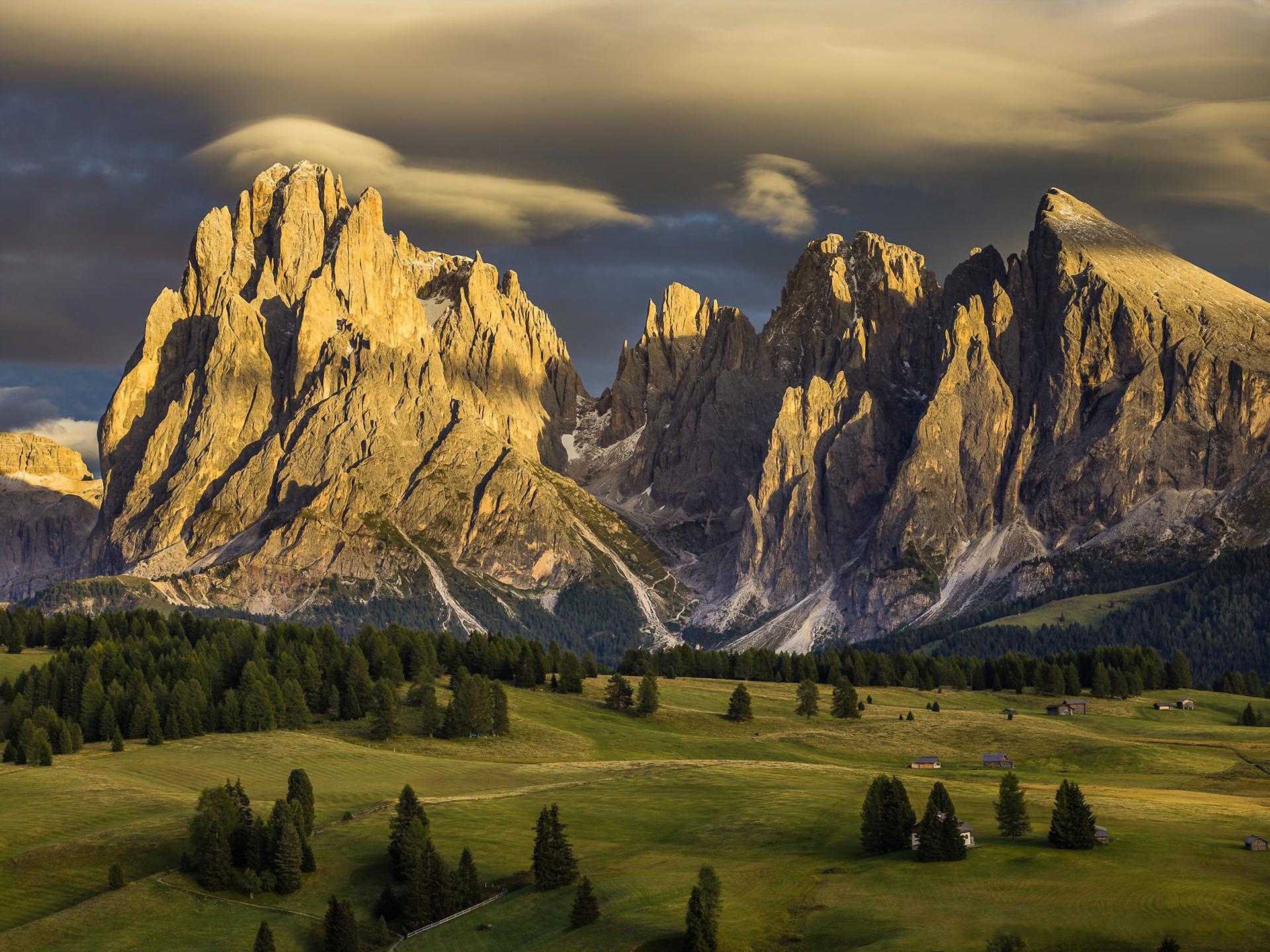 Dolomites Italy Fogy Mountains Wallpapers