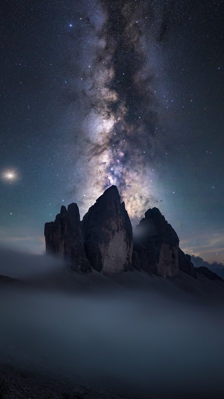 Dolomites Mountains Milky Way Wallpapers