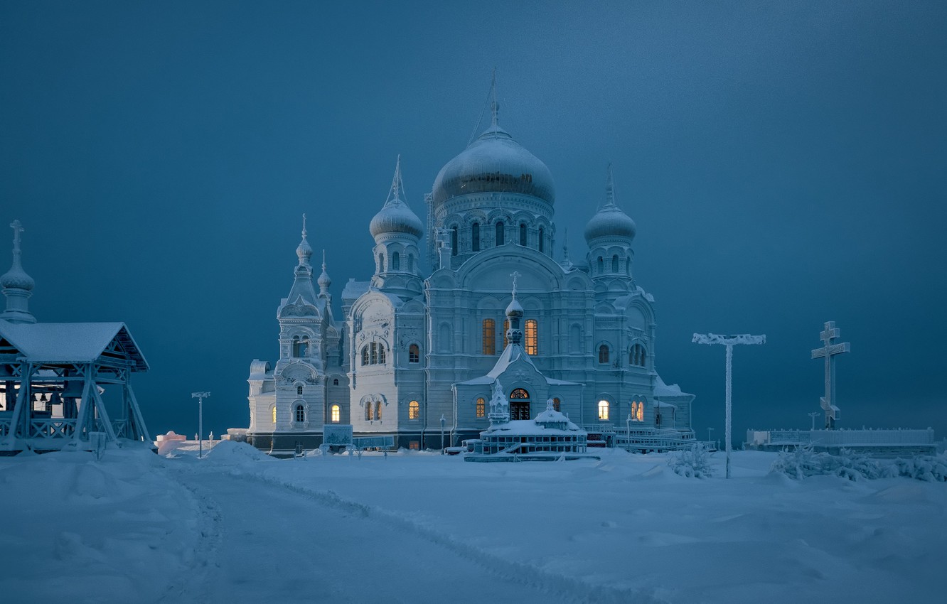 Dome Monastery Russia Temple In Winter Wallpapers