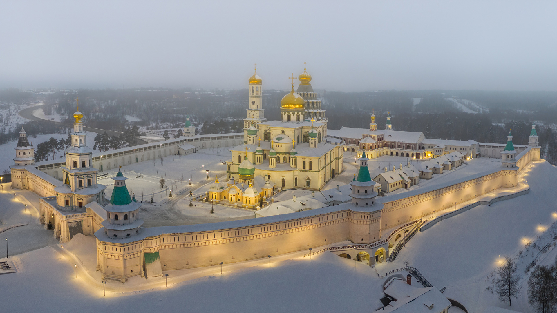 Dome Monastery Russia Temple In Winter Wallpapers