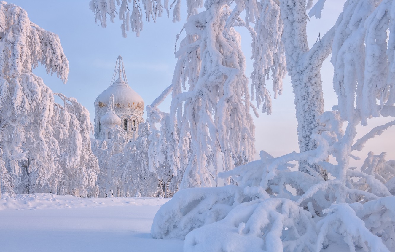 Dome Monastery Russia Temple In Winter Wallpapers