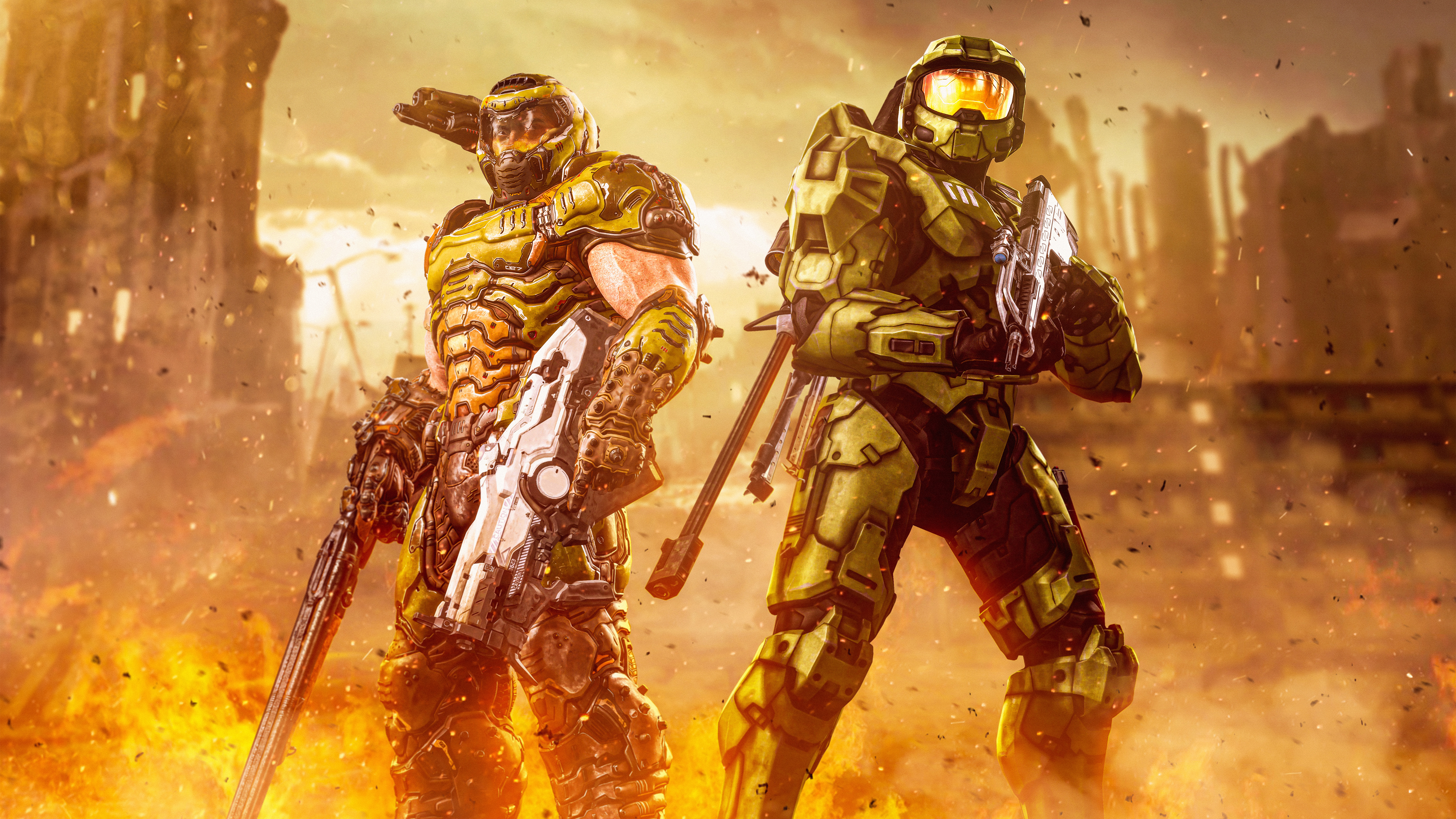 Doomguy vs Master Chief Wallpapers