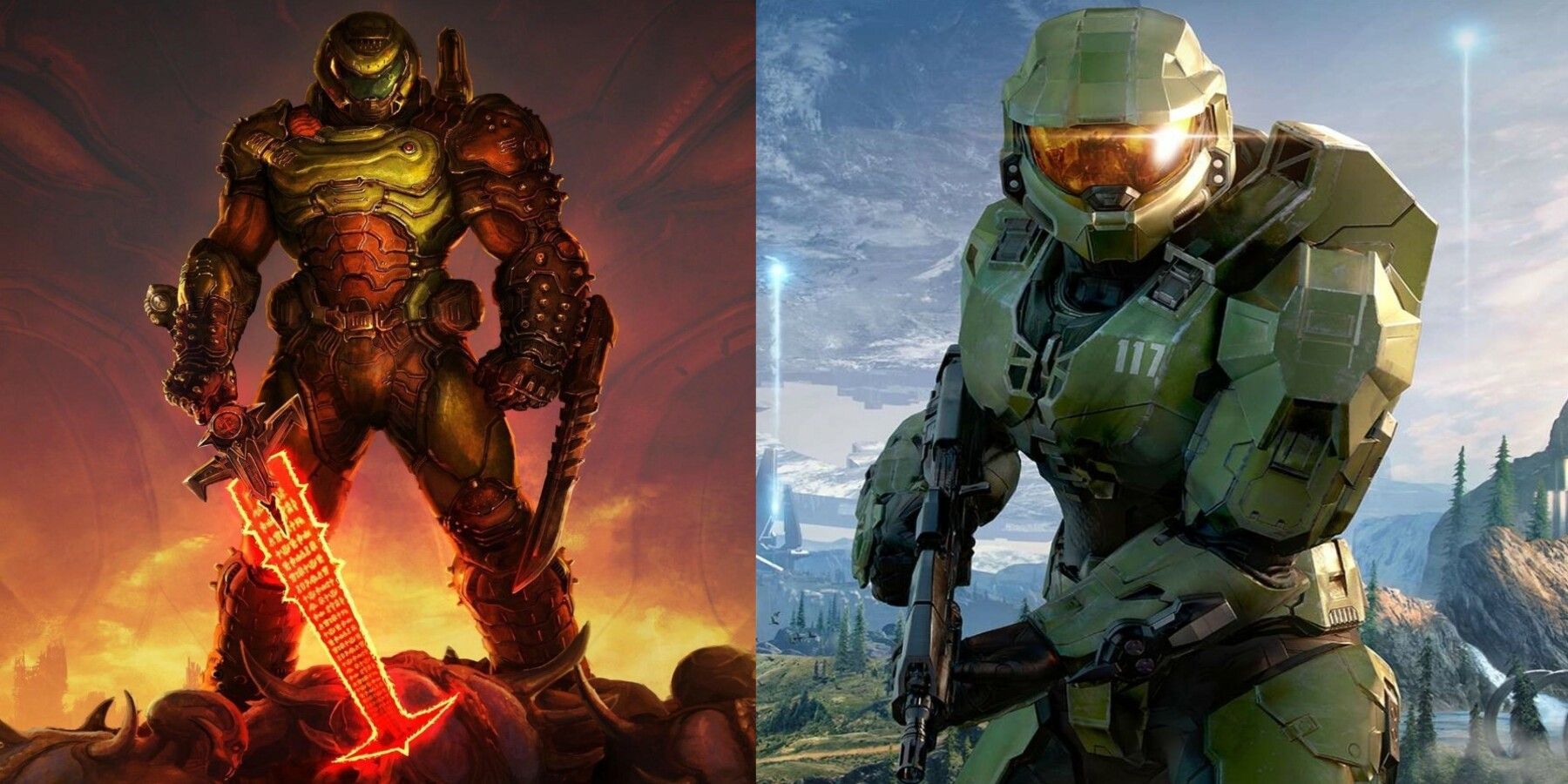 Doomguy vs Master Chief Wallpapers