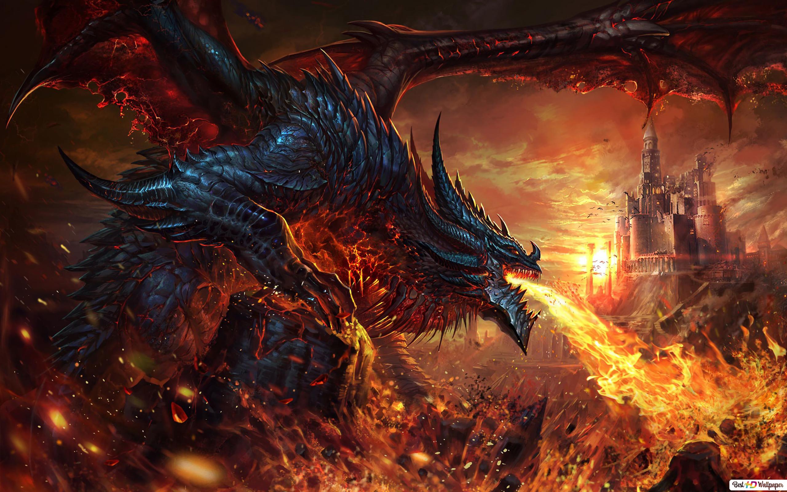 Dragon Burning Flames Wallpapers