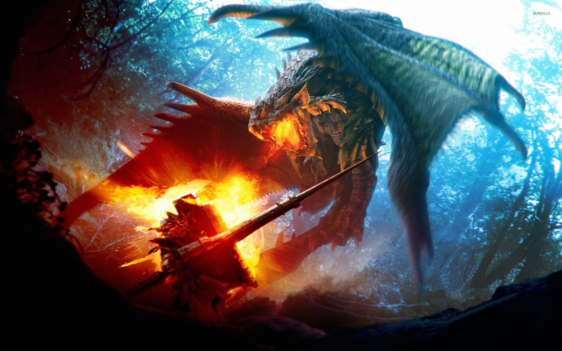 Dragon in Flame Monster Hunter Wallpapers