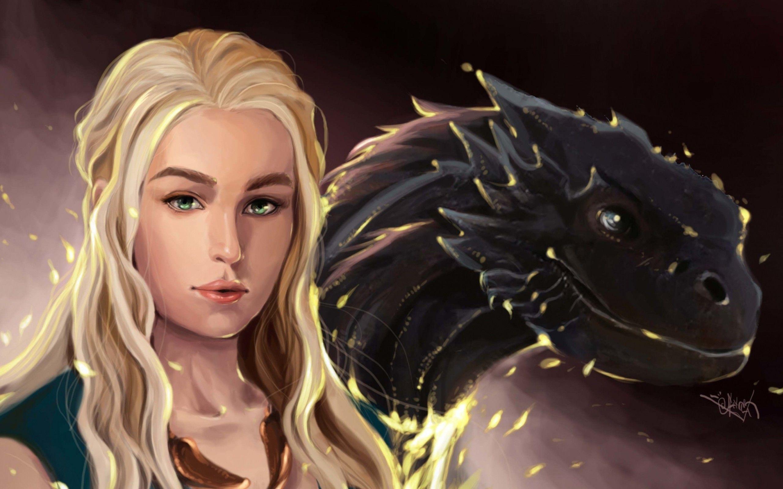 Dragon Queen Khaleesi Cartoon Artwork Wallpapers