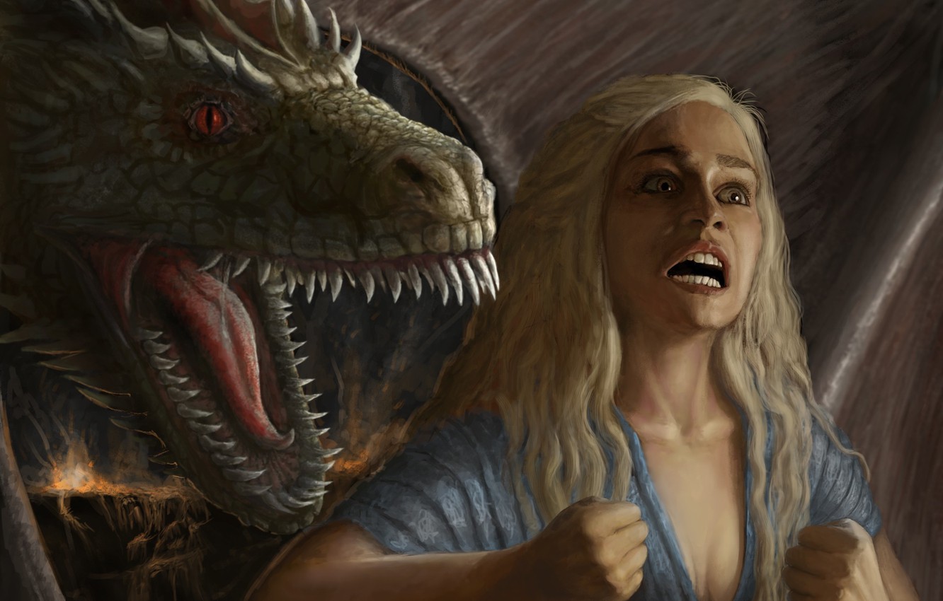 Dragon Queen Khaleesi Cartoon Artwork Wallpapers