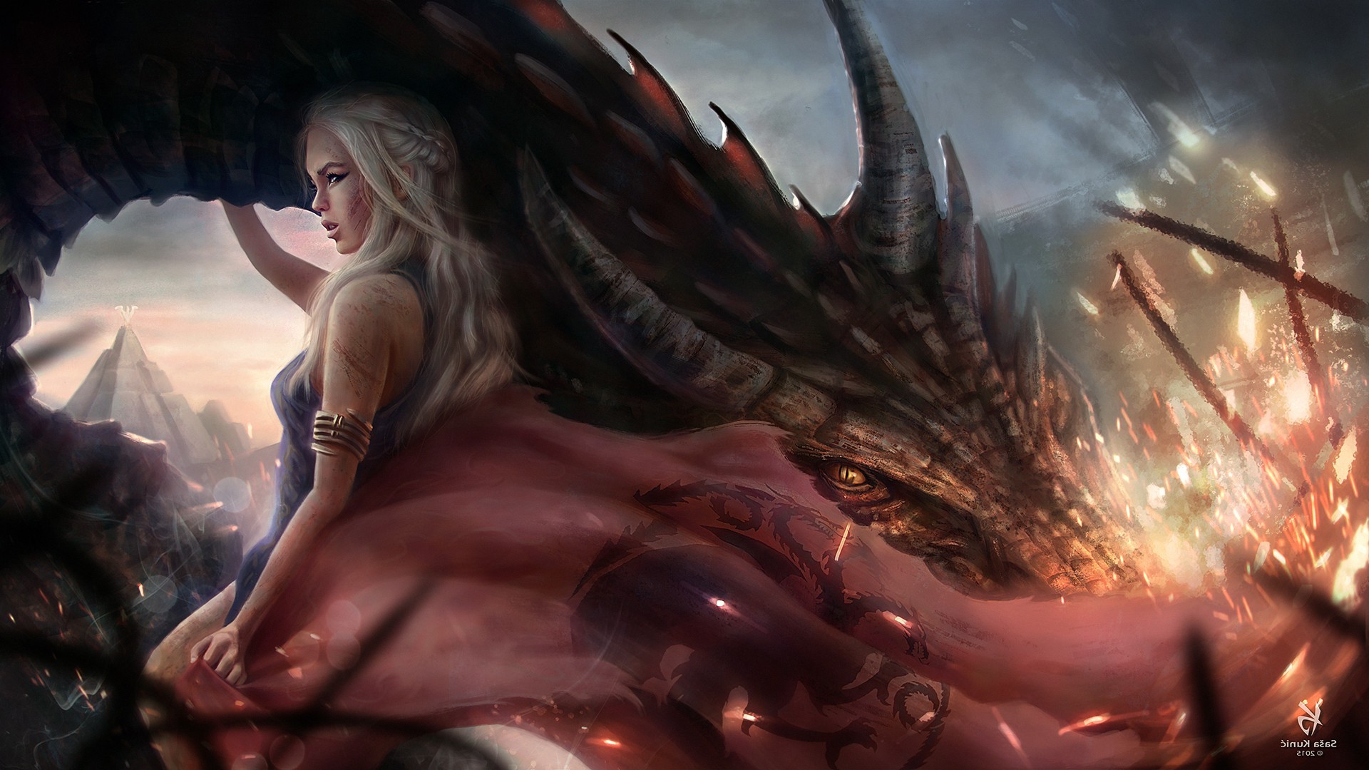 Dragon Queen Khaleesi Cartoon Artwork Wallpapers