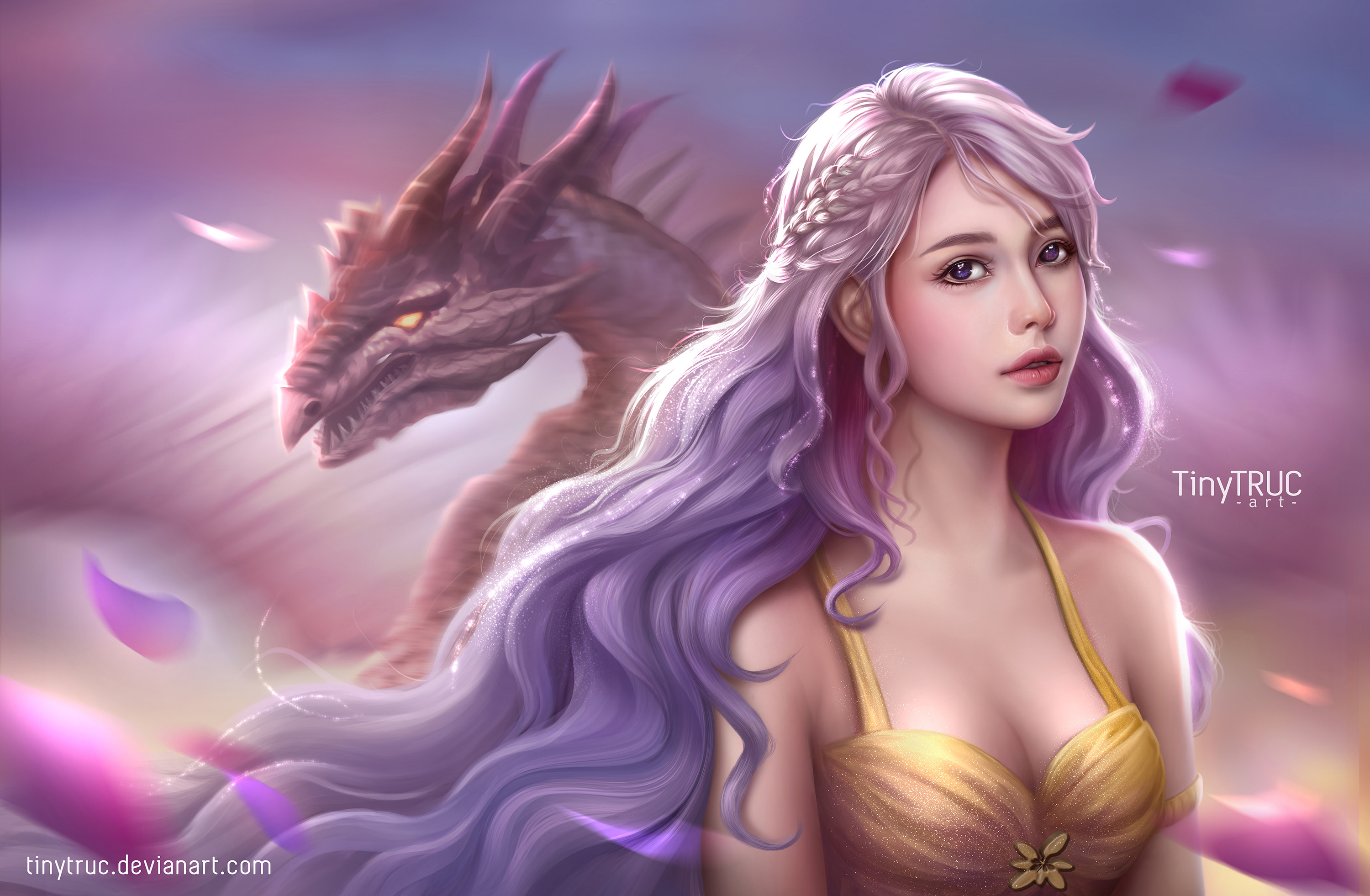 Dragon Queen Khaleesi Cartoon Artwork Wallpapers