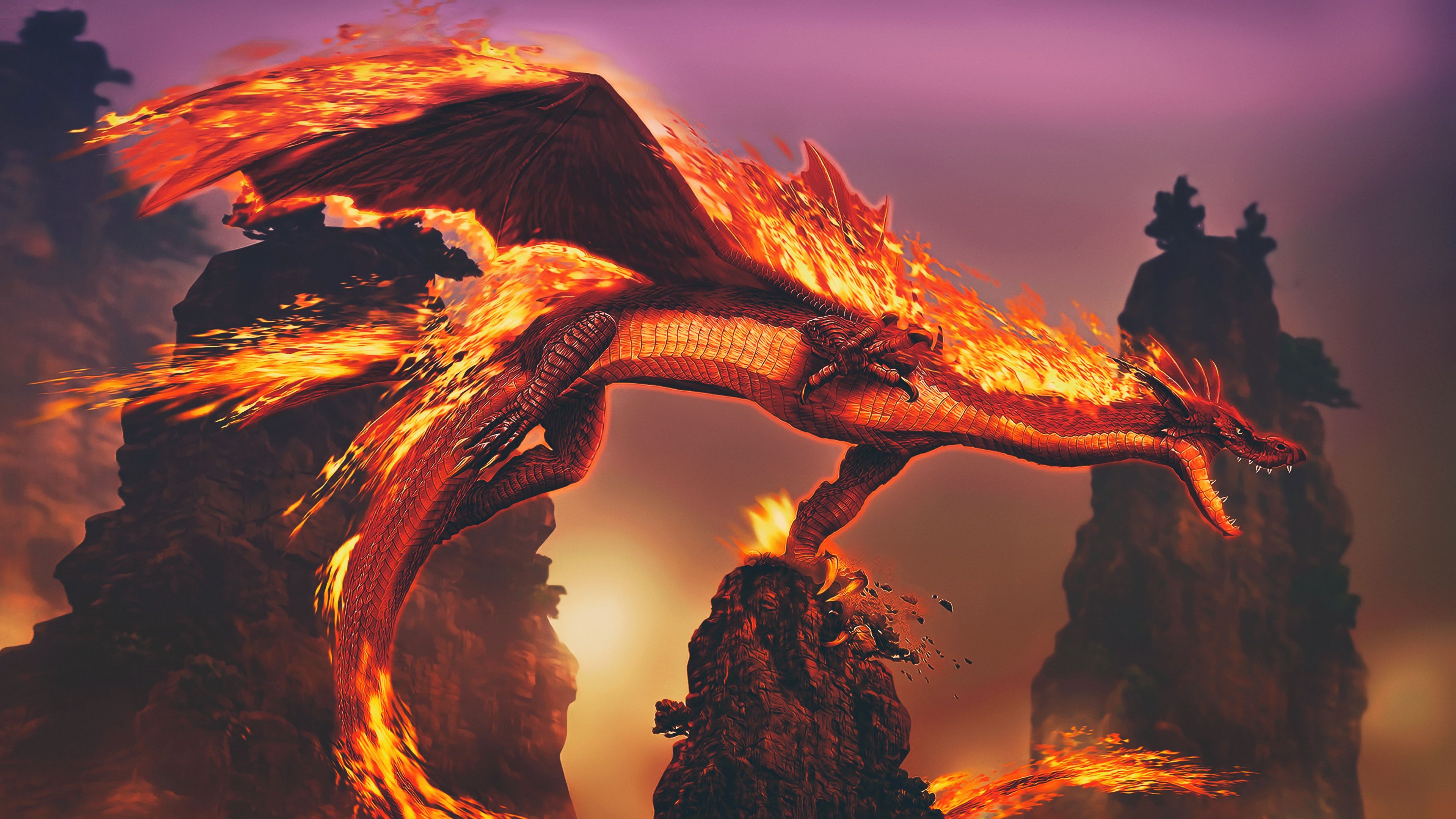 Dragon Throwing Fire Wallpapers