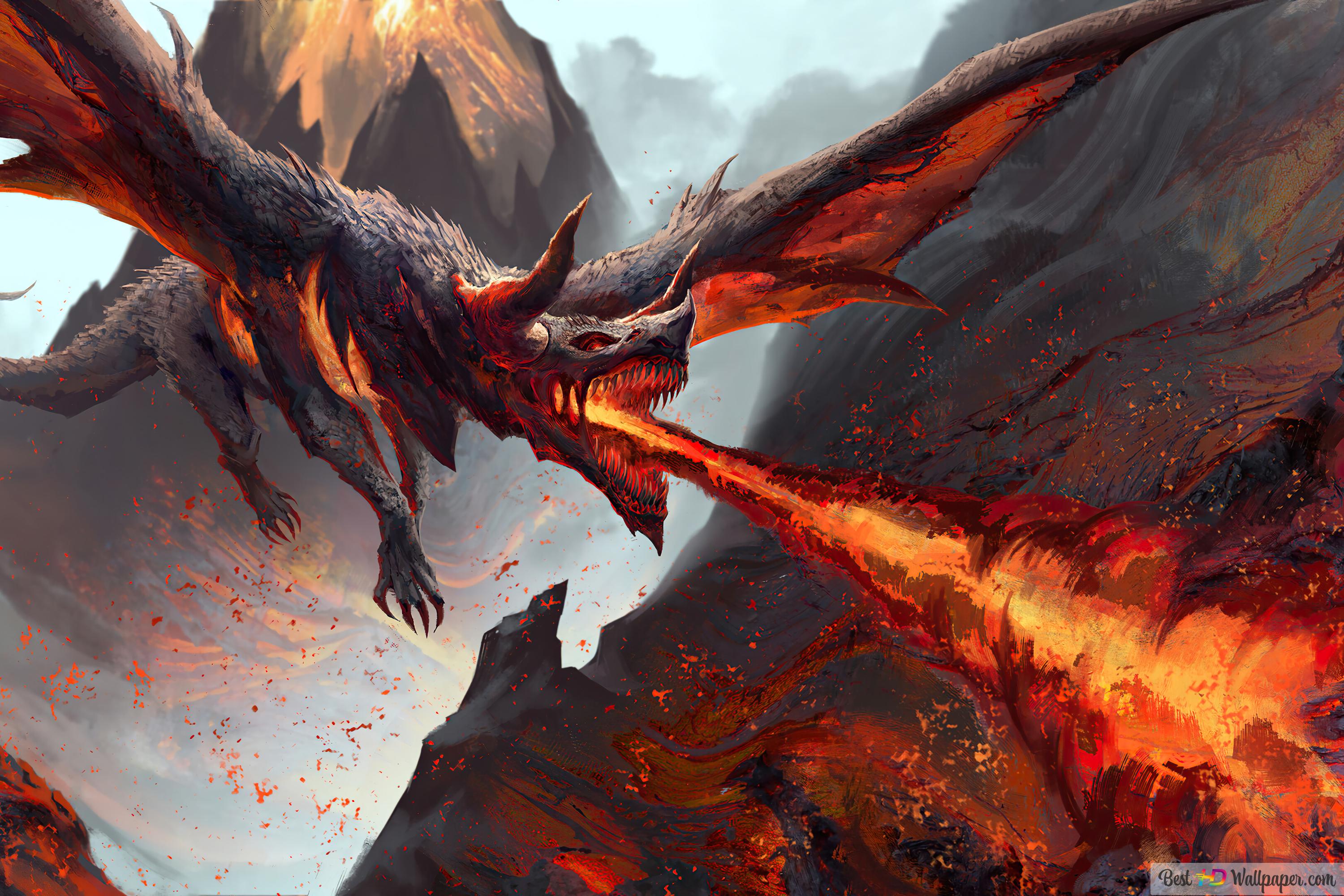 Dragon Throwing Fire Wallpapers