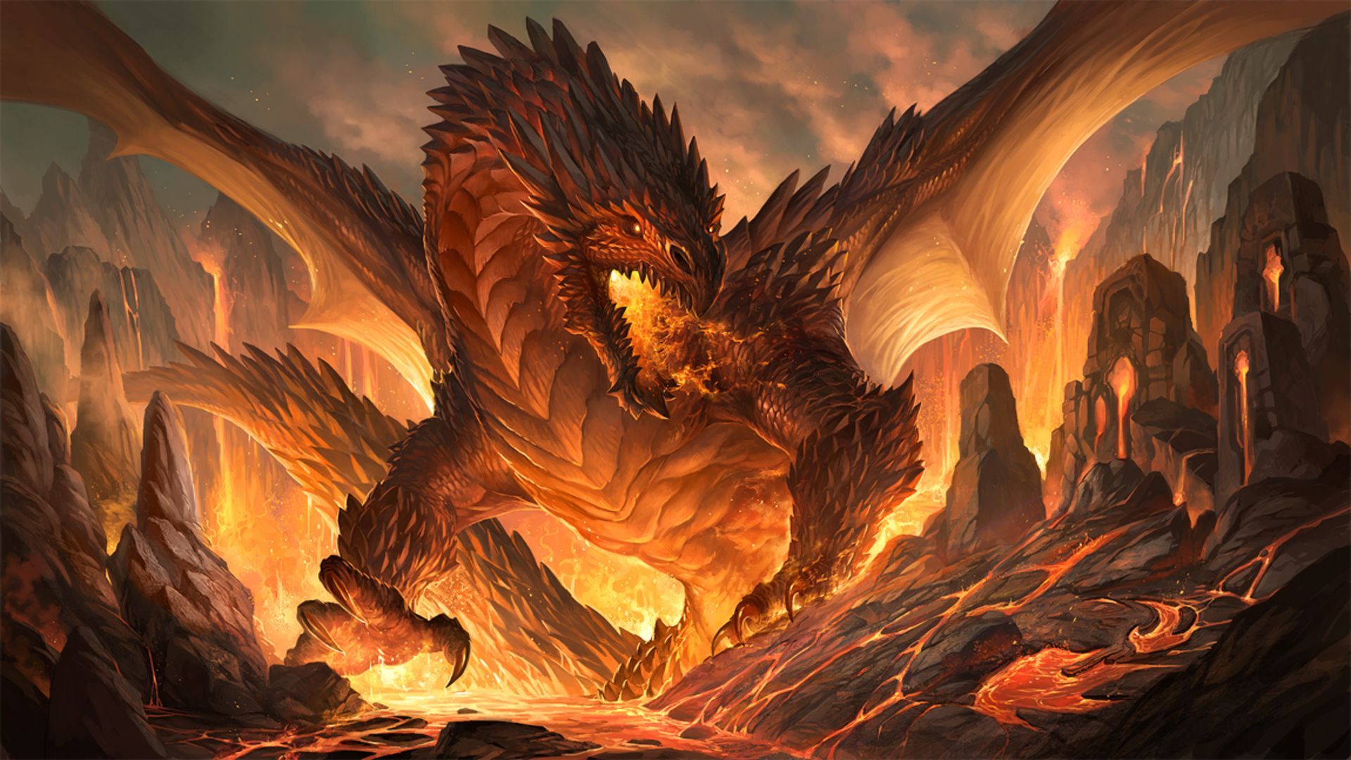 Dragon Throwing Fire Wallpapers