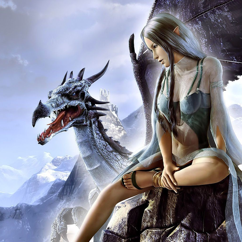 Dragons And Women Wallpapers