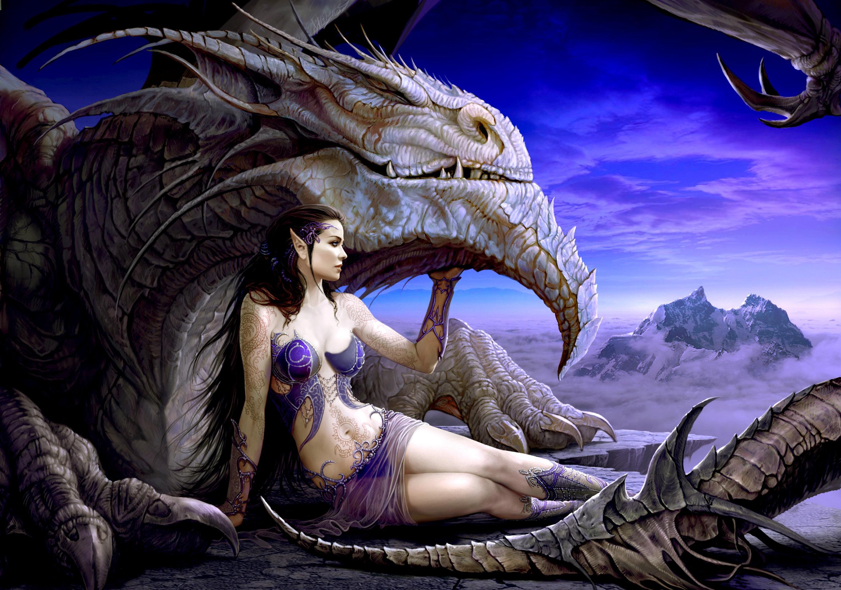 Dragons And Women Wallpapers