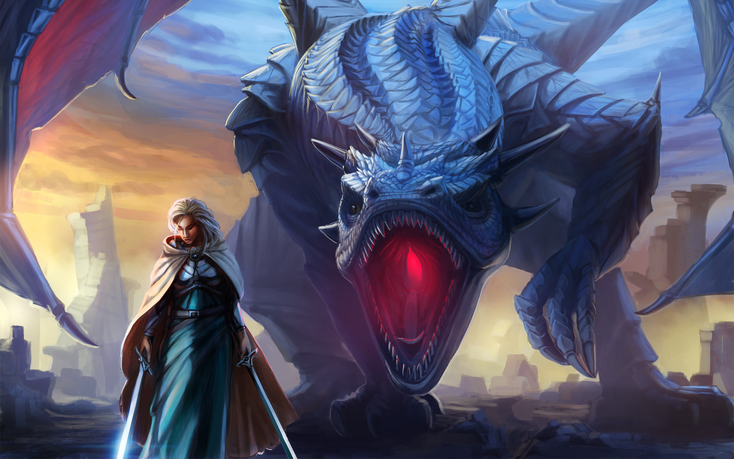 Dragons And Women Wallpapers