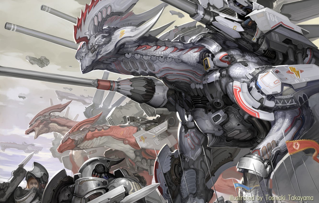 Dragons Scifi Space Cyborg Space Wallpapers