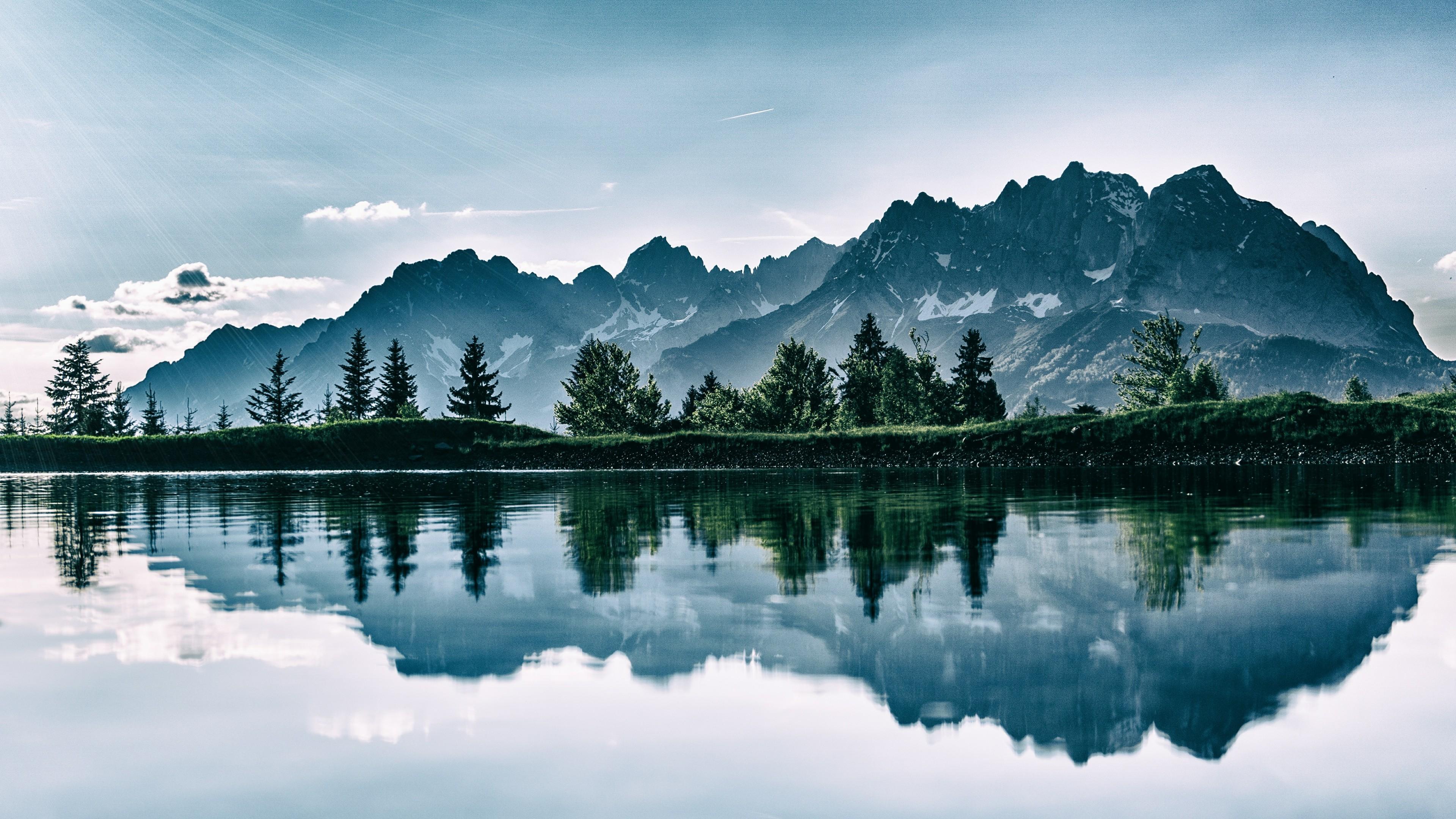 Dramatic Mountain Reflection Over Lake Wallpapers