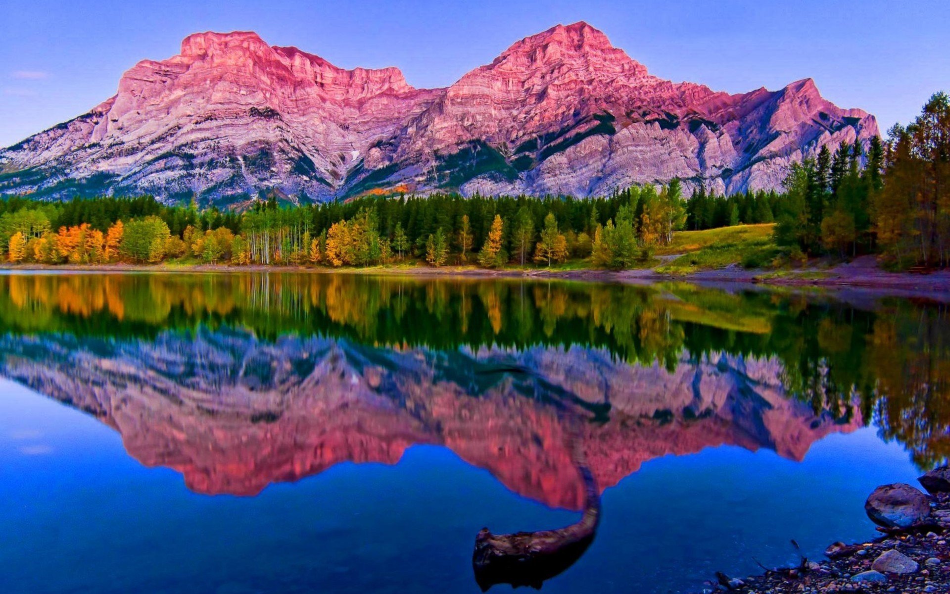 Dramatic Mountain Reflection Over Lake Wallpapers