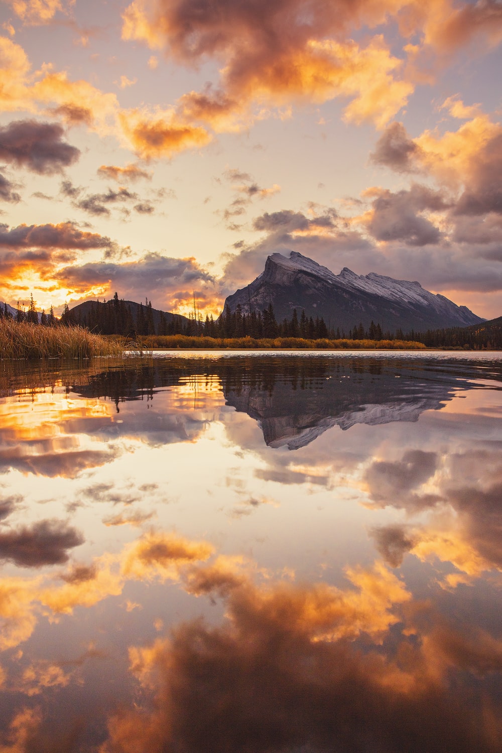 Dramatic Mountain Reflection Over Lake Wallpapers