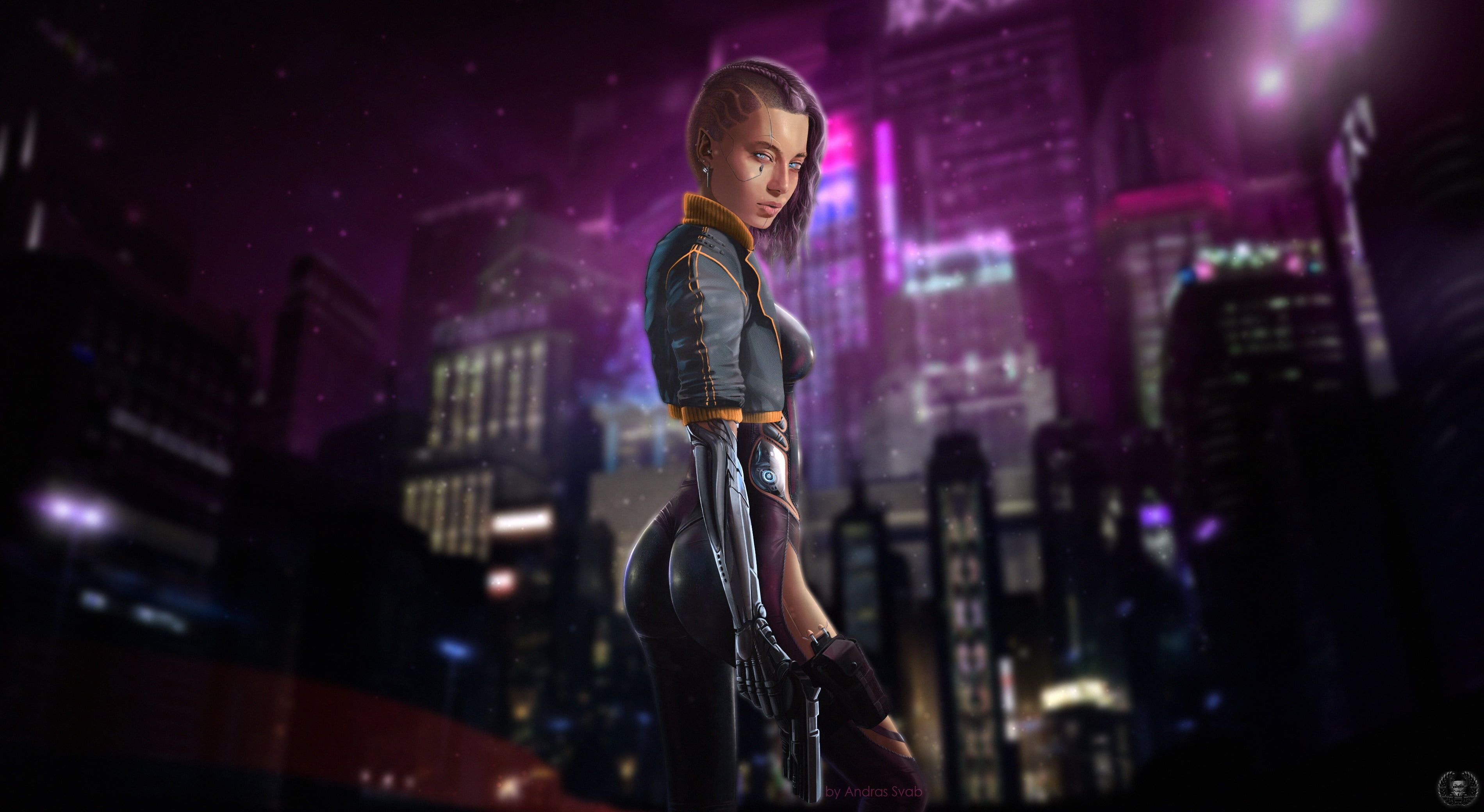 Droid Girl New Cyberpunk Art Wallpapers