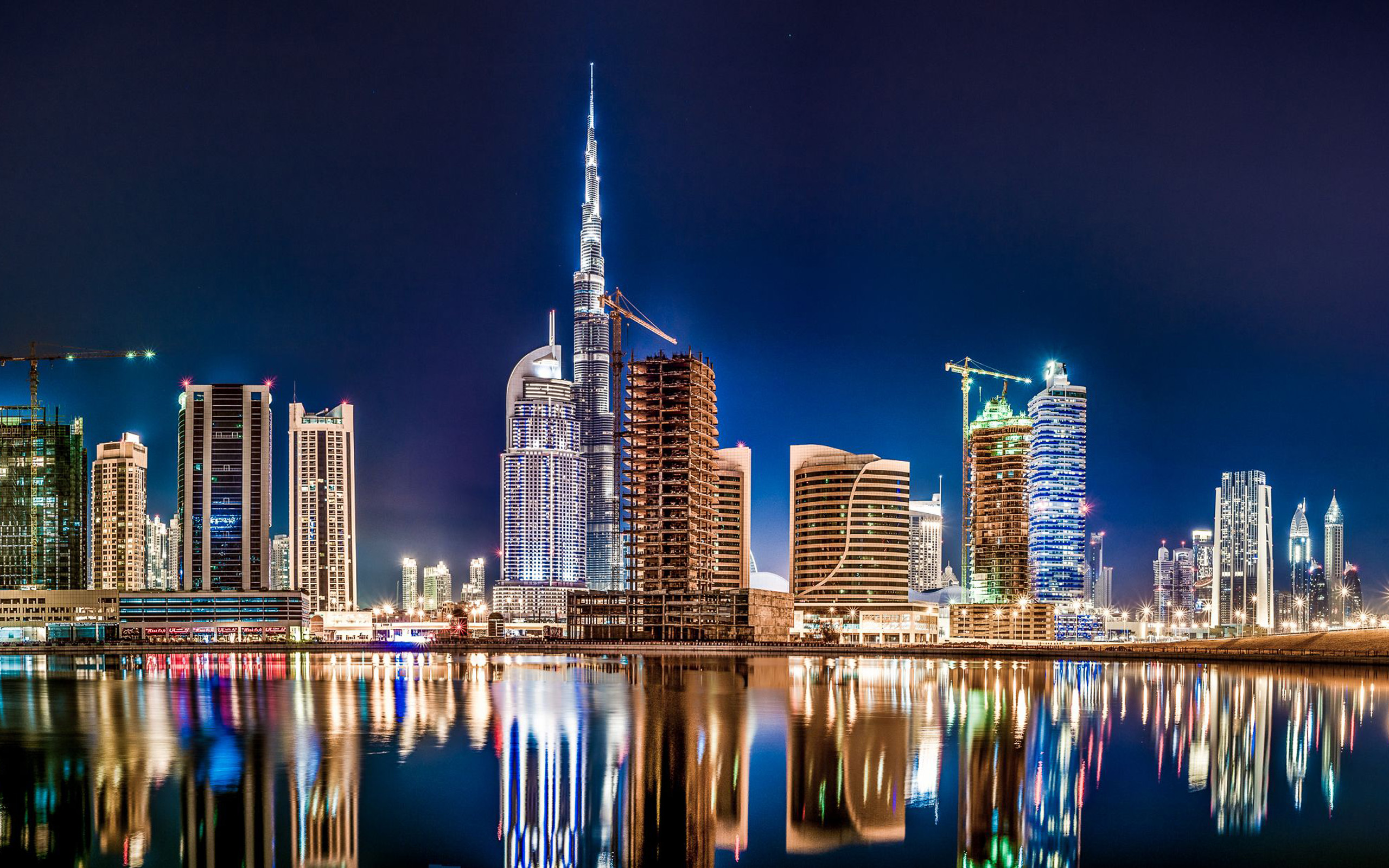 Dubai Burj Khalifa Cityscape In Night Wallpapers