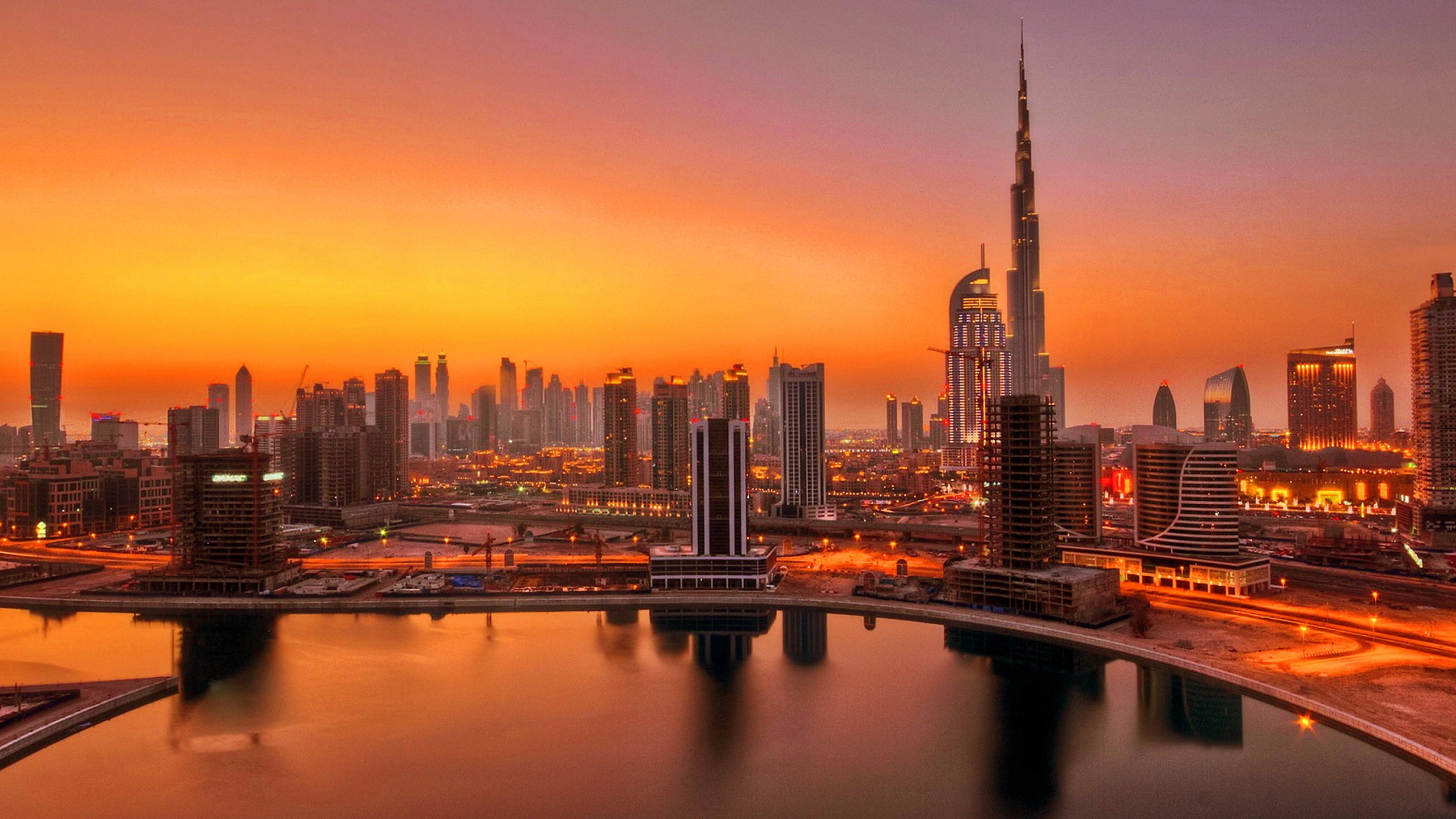 Dubai City In Sunrise Wallpapers