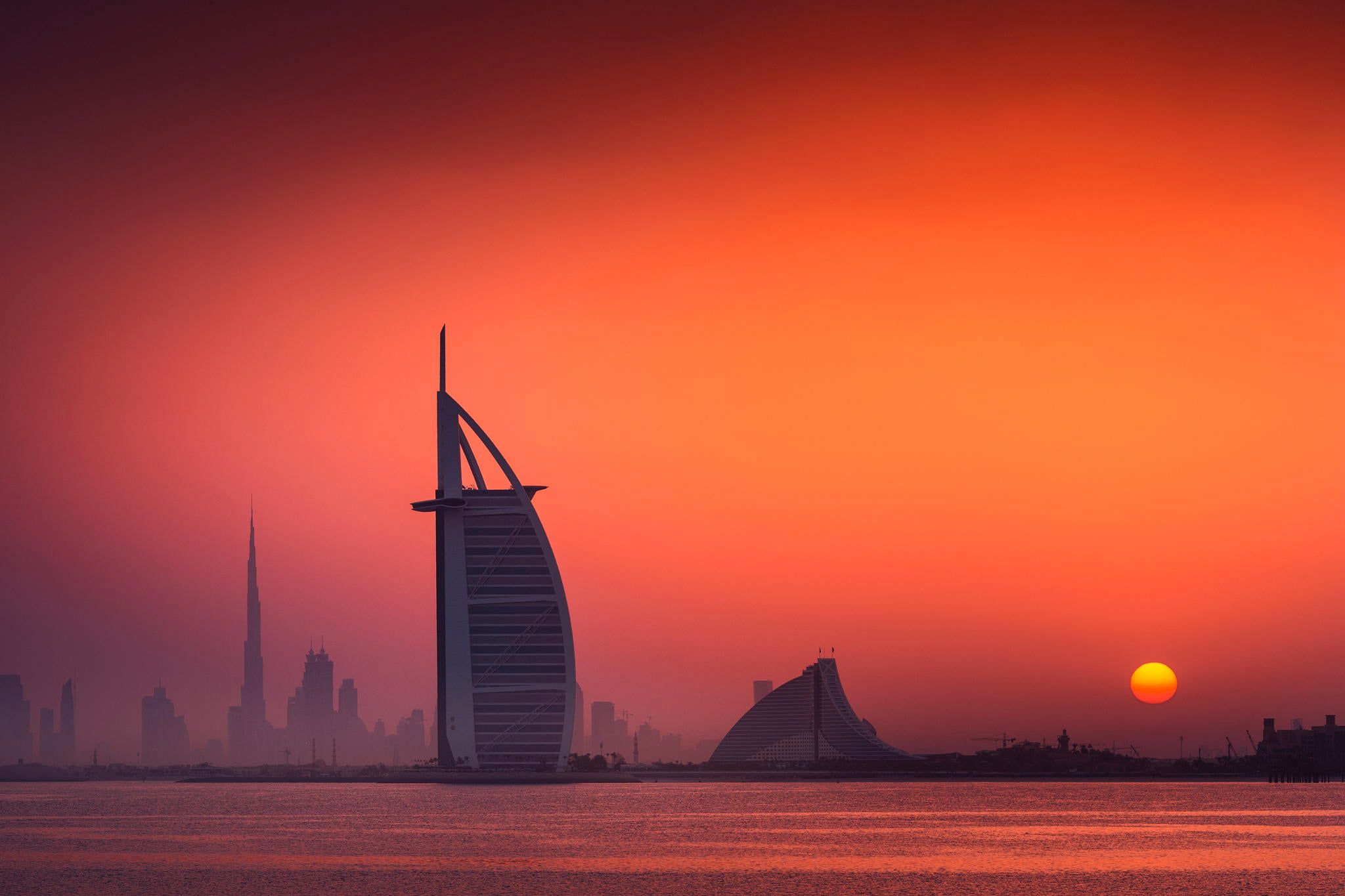 Dubai City In Sunrise Wallpapers