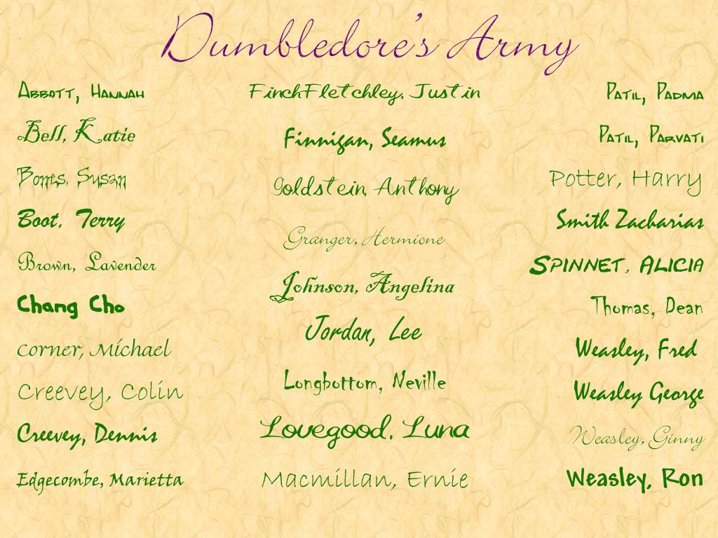 Dumbledore'S Army Poster Wallpapers