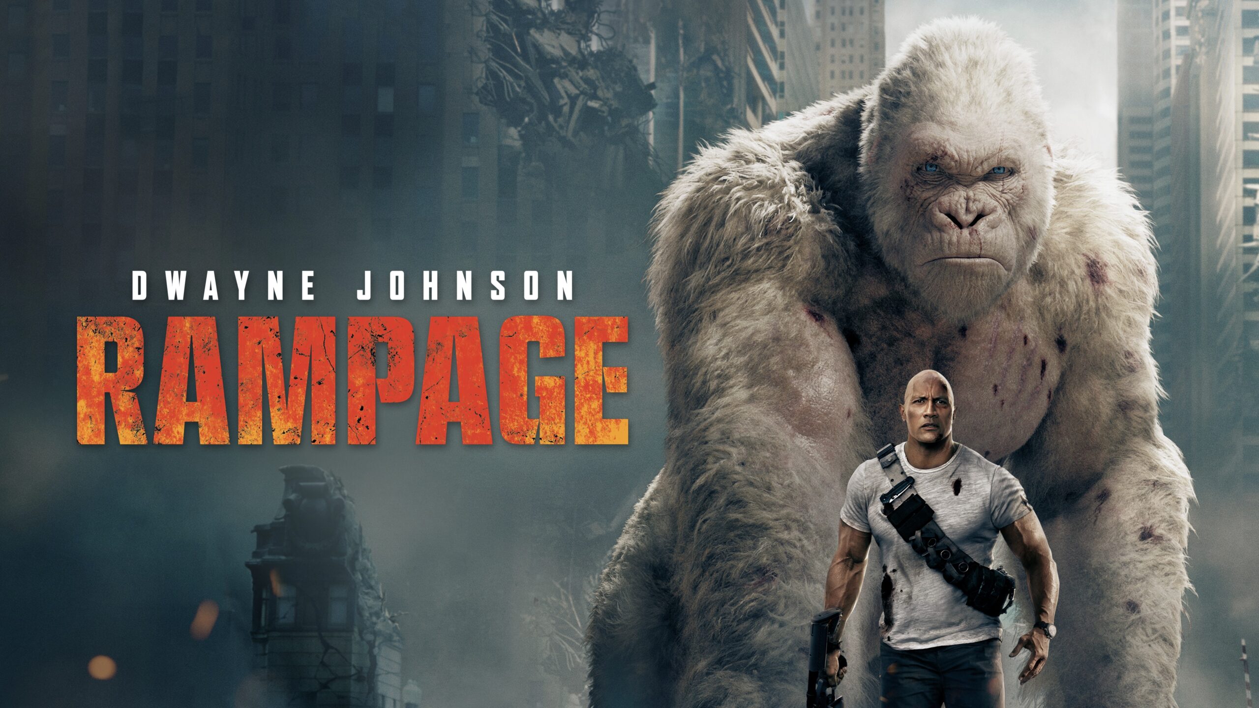 Dwayne Johnson And Naomie Harris In Rampage 2017 Wallpapers