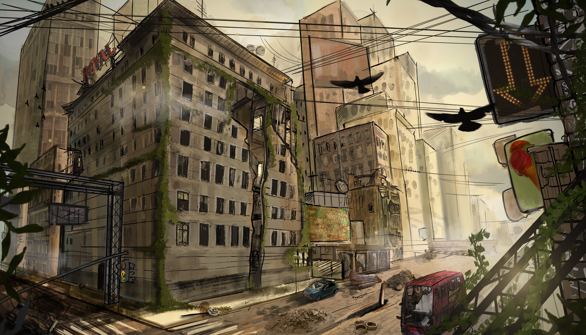 Dystopian City Background