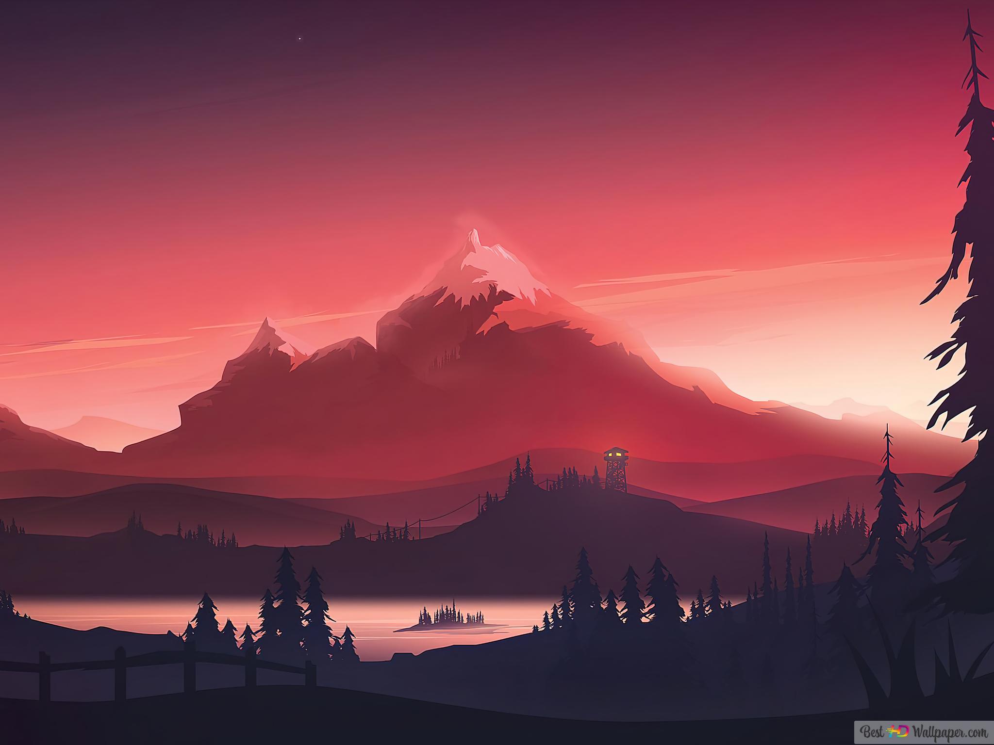 Eagle Mountain Sunset Minimalist Wallpapers