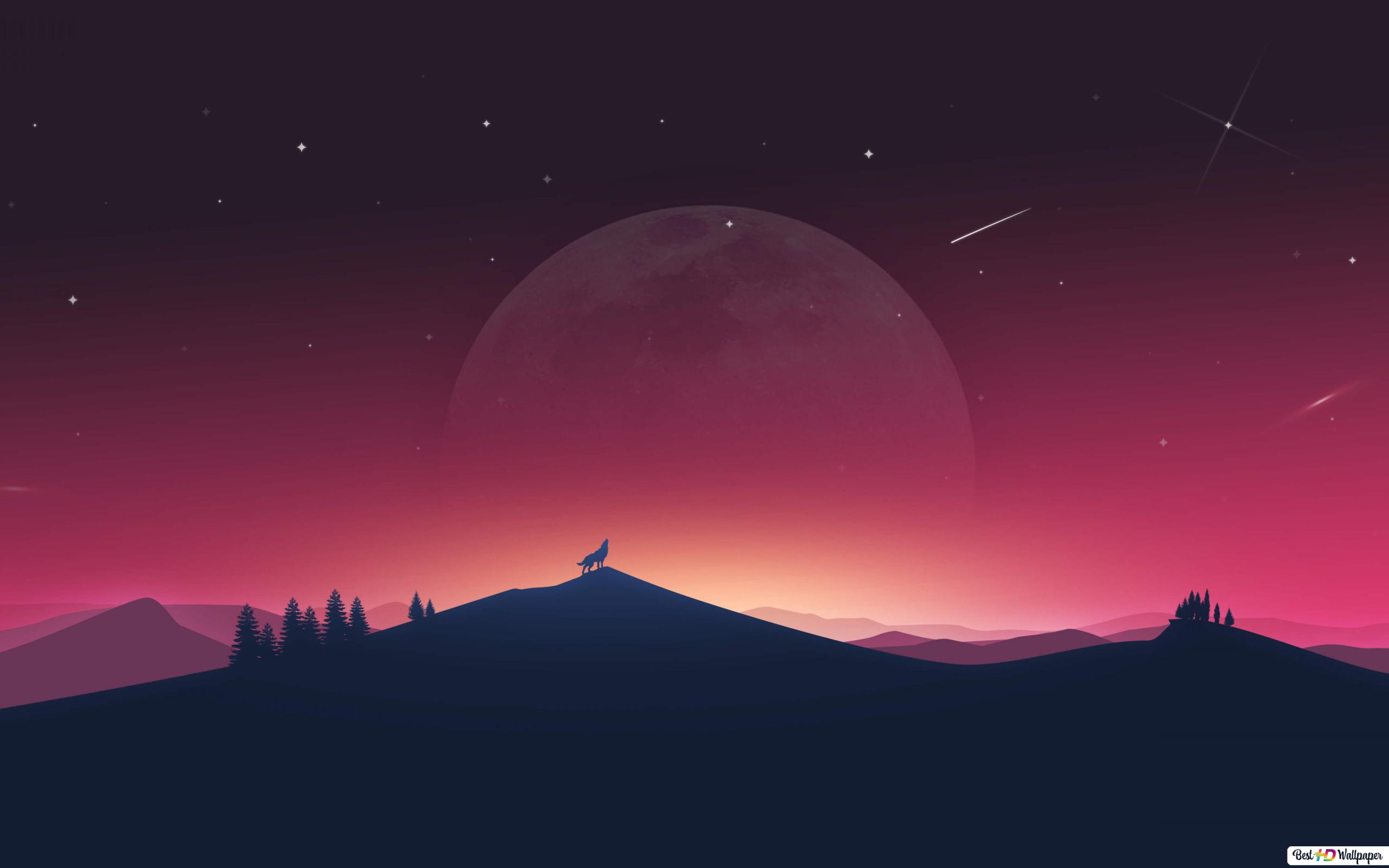 Earth &Amp; Moon Artistic Minimal Wallpapers