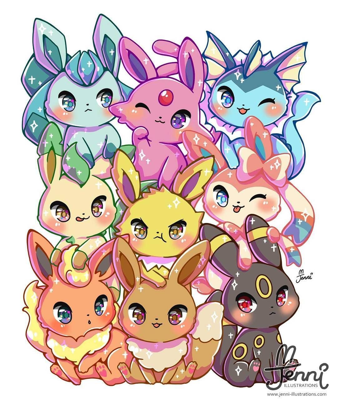 Eeveelutions Chibi Wallpapers