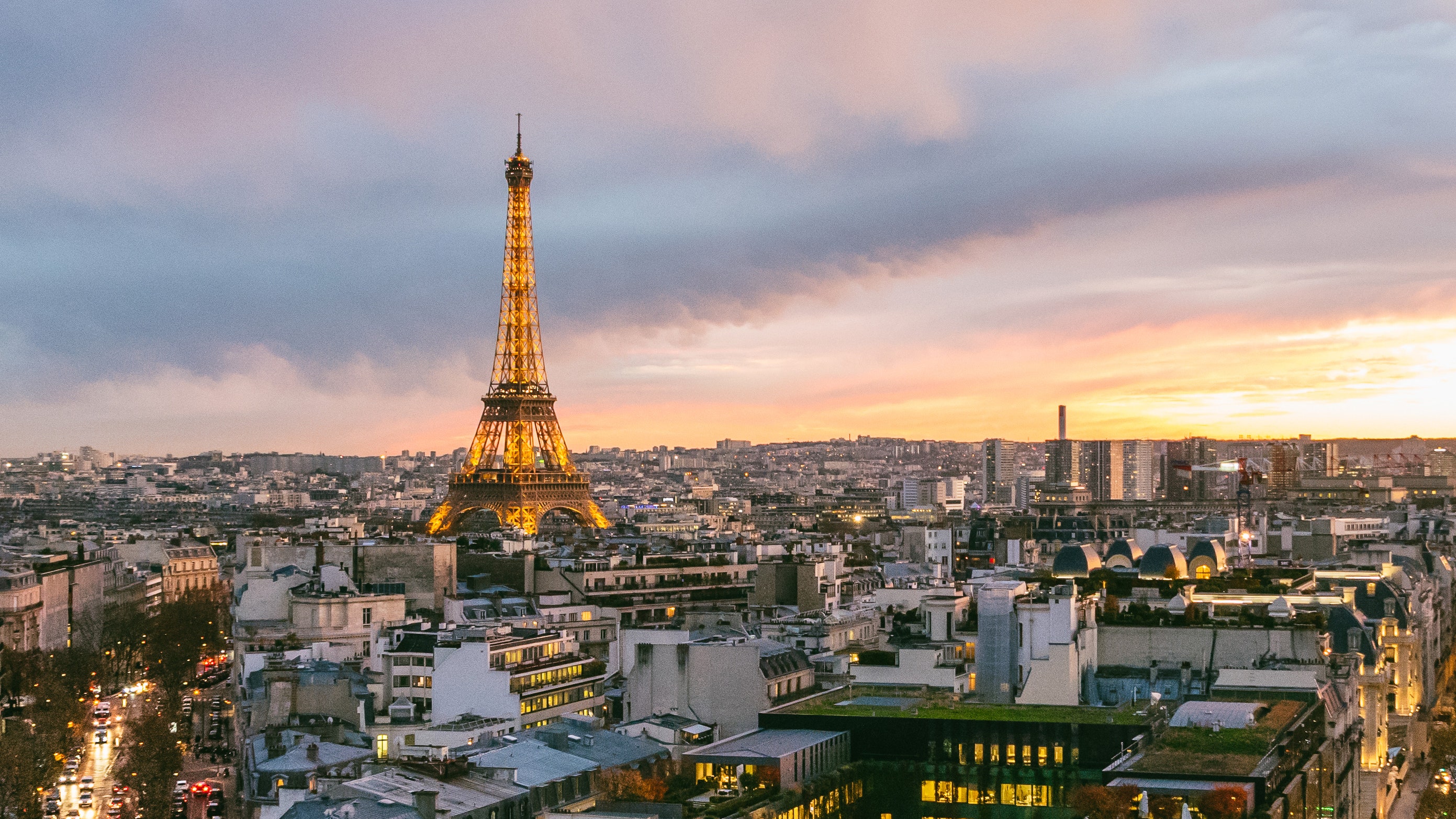 Eiffel Tower Arc De Triomphe Cityscape Artwork Wallpapers