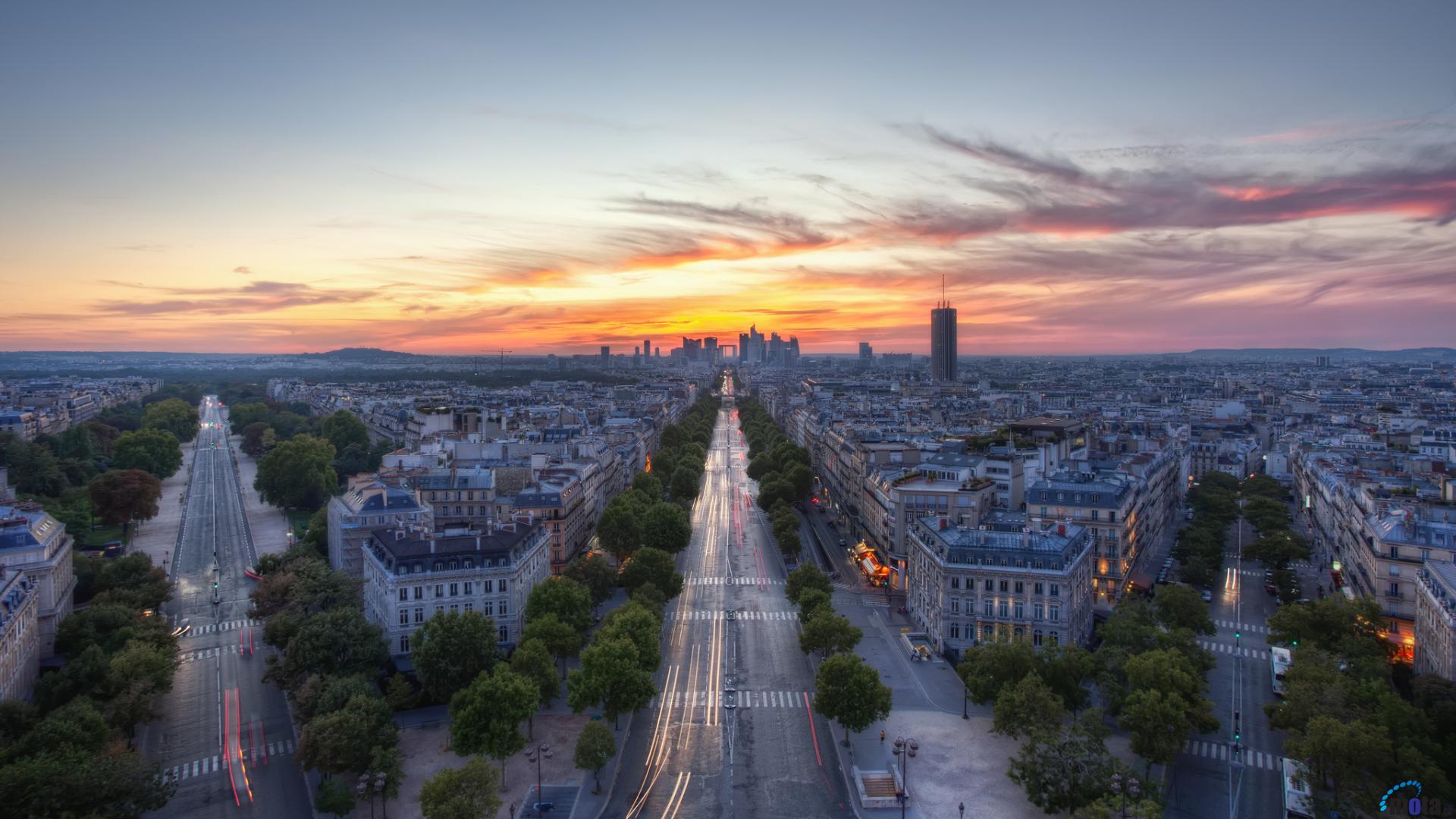 Eiffel Tower Arc De Triomphe Cityscape Artwork Wallpapers