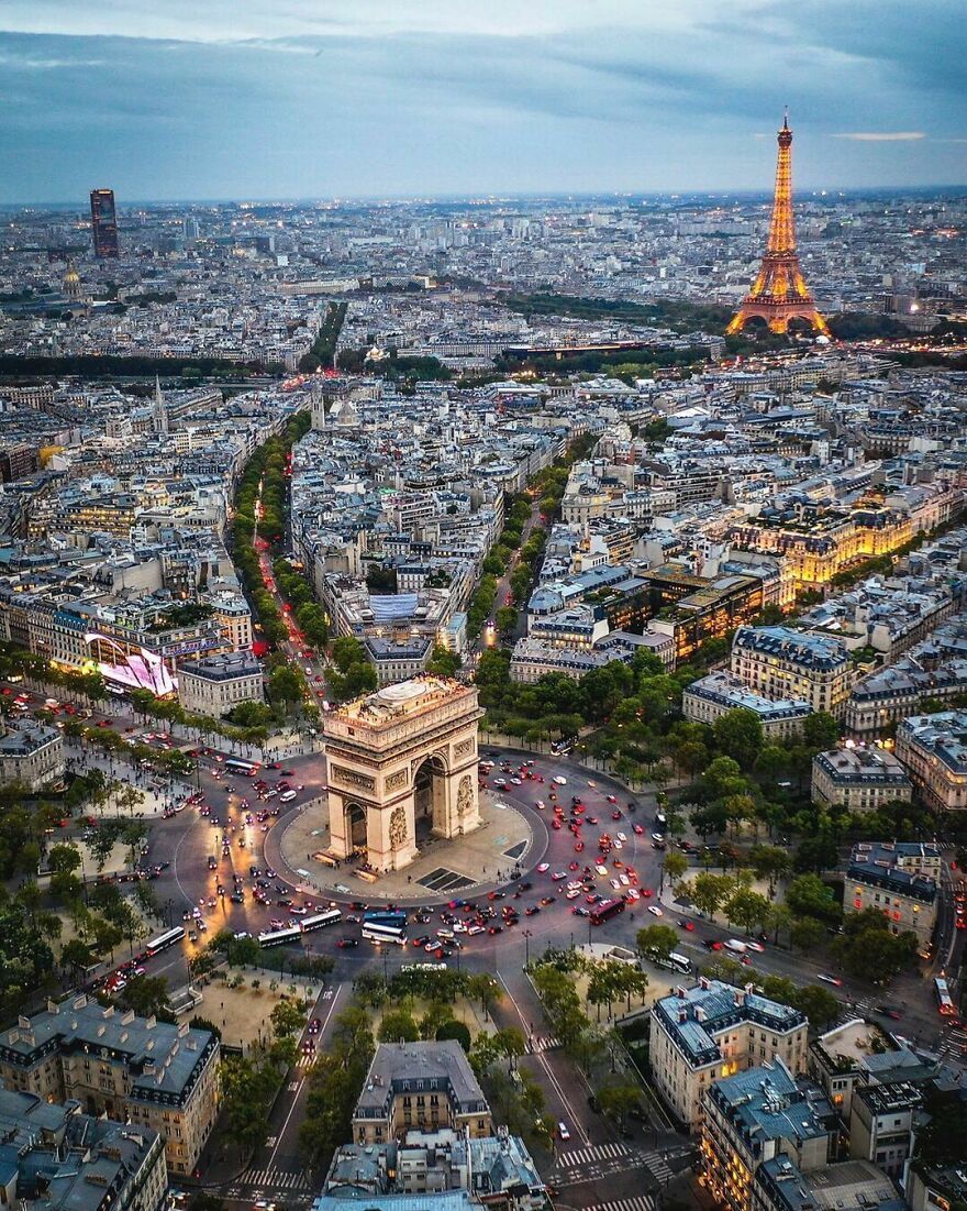 Eiffel Tower Arc De Triomphe Cityscape Artwork Wallpapers