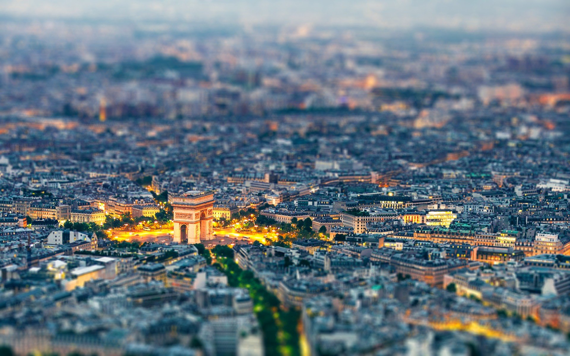 Eiffel Tower Arc De Triomphe Cityscape Artwork Wallpapers