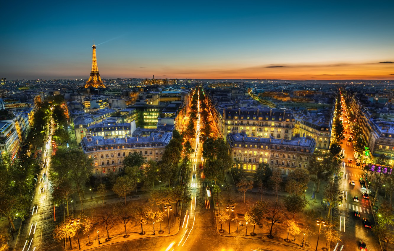 Eiffel Tower Arc De Triomphe Cityscape Artwork Wallpapers