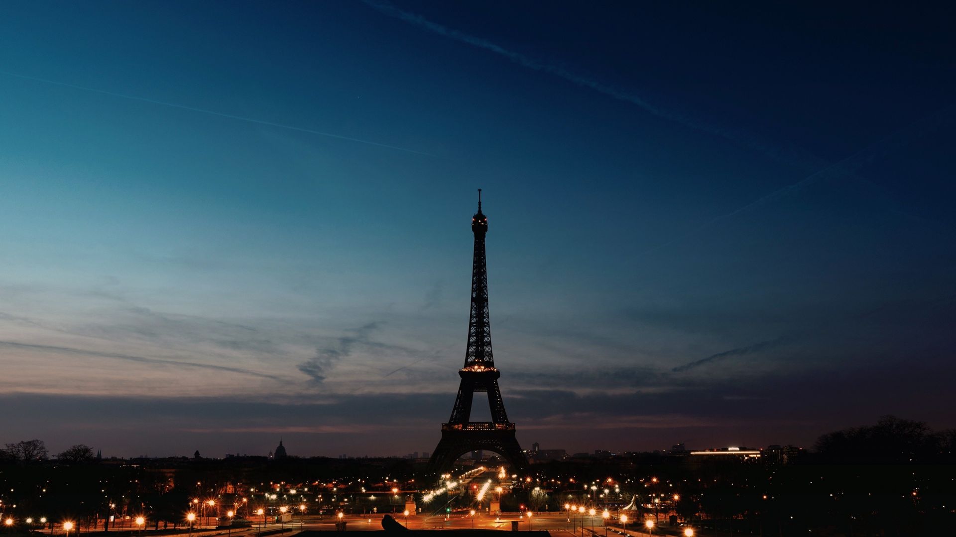 Eiffel Tower Cityscape In Moon Night Wallpapers