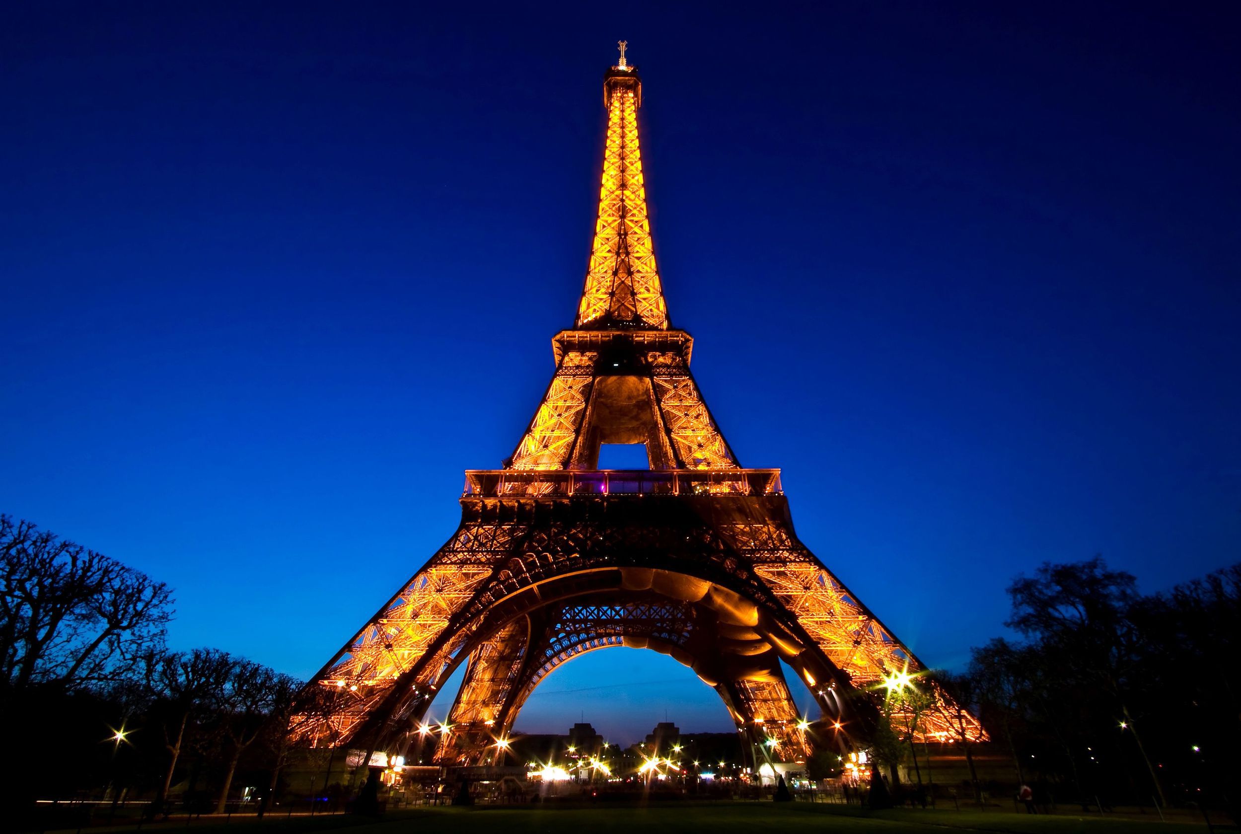 Eiffel Tower Cityscape In Moon Night Wallpapers